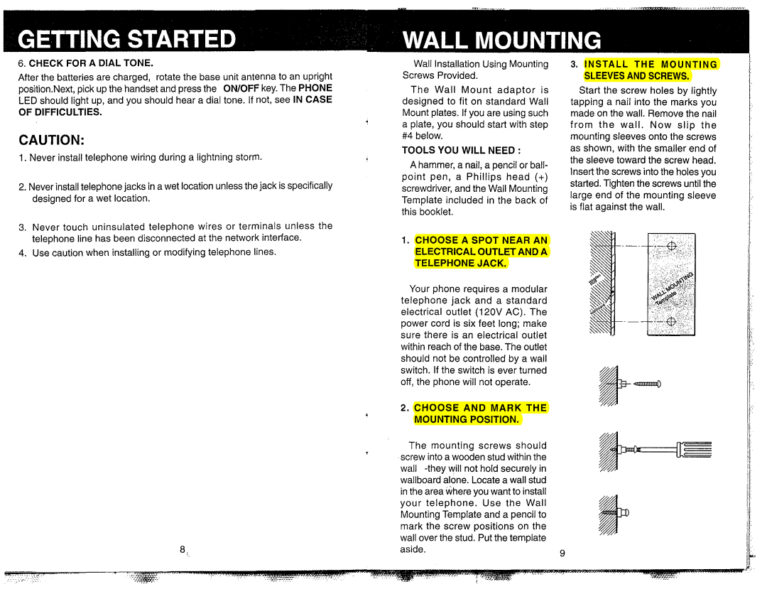 VTech VT-1981, VT 1980 manual Check for a Dial Tone 