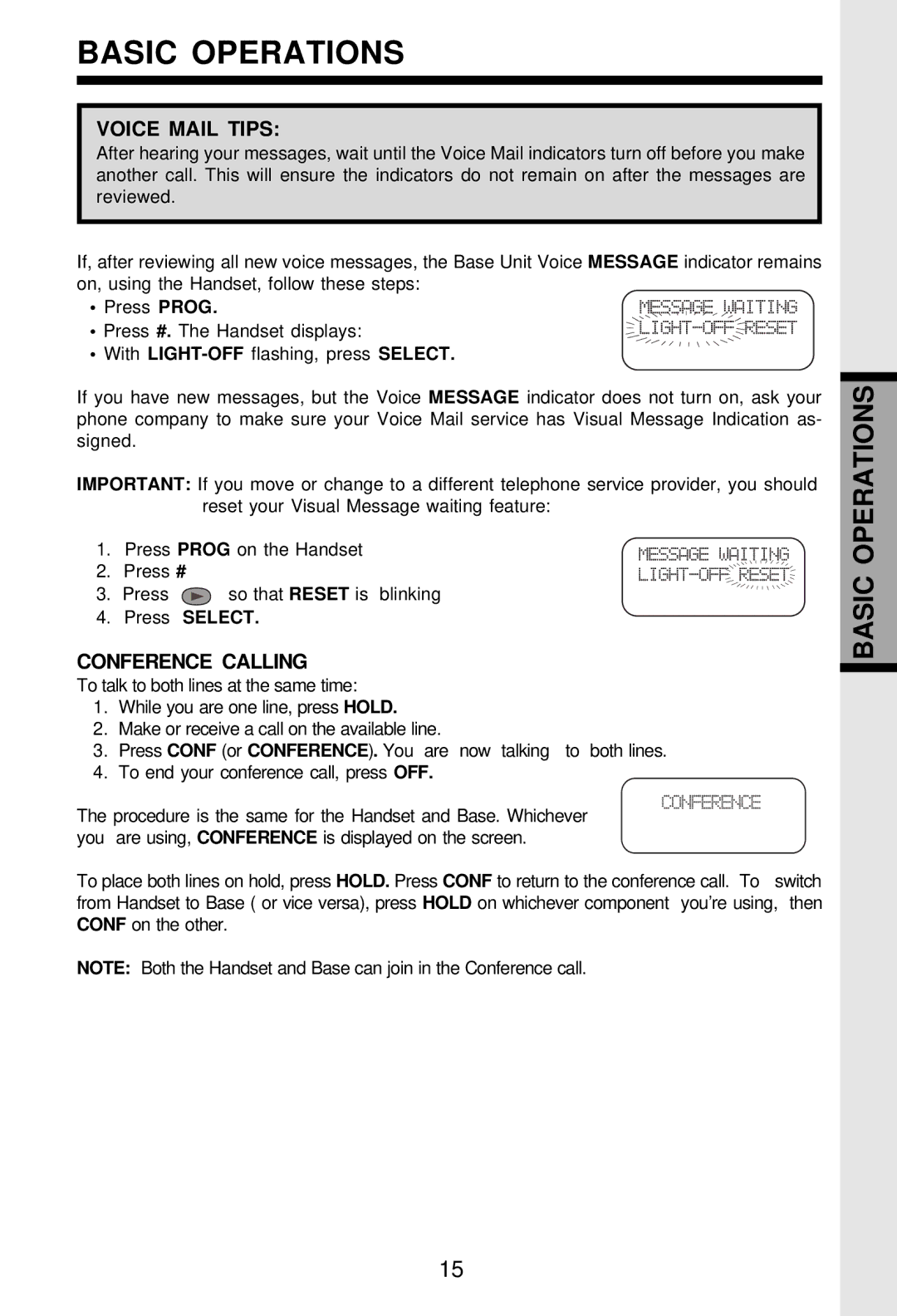 VTech VT-2931 important safety instructions Voice Mail Tips, Conference Calling 