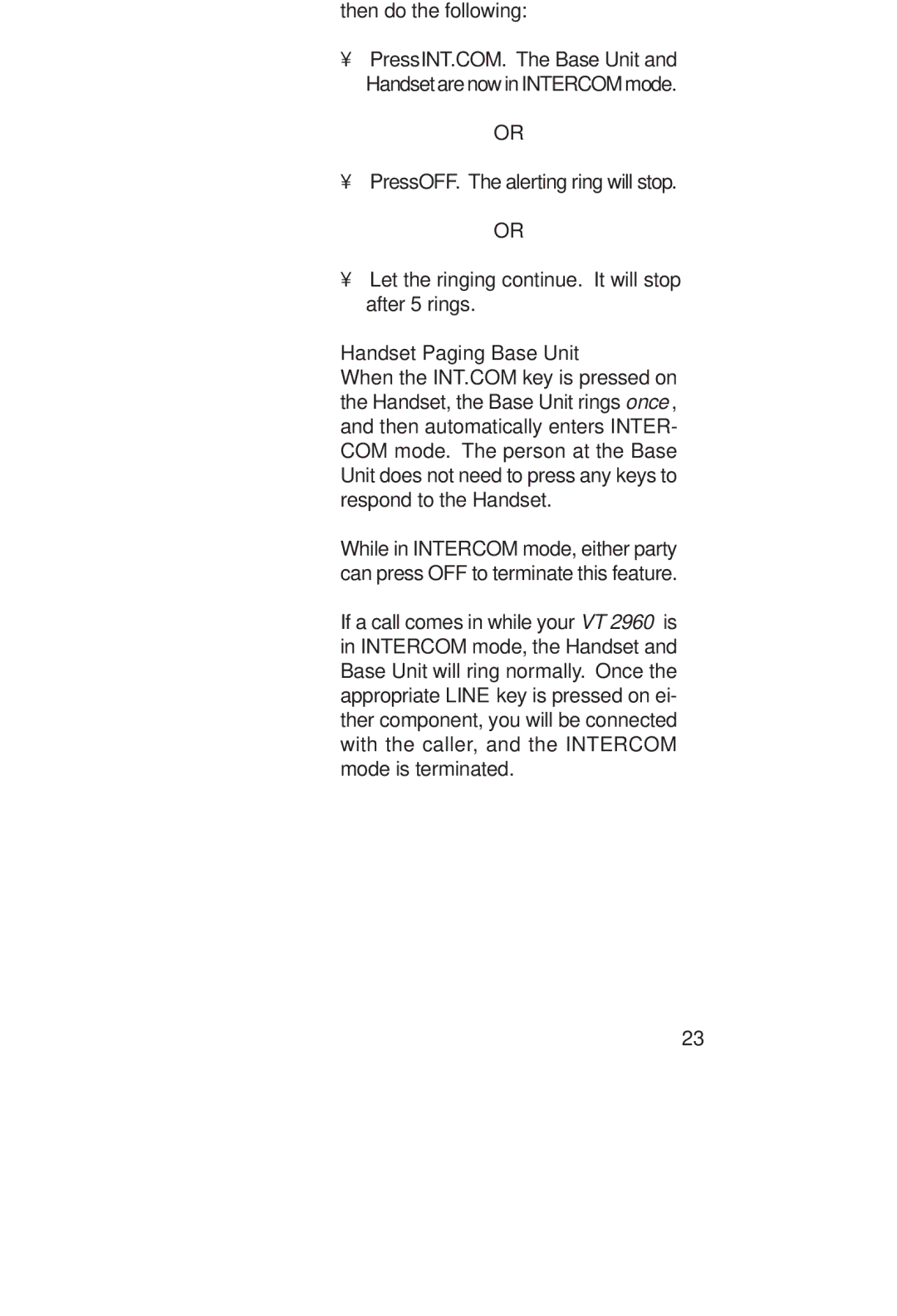 VTech VT 2960 instruction manual Basic Operation, Base Unit Paging Handset, Handset Paging Base Unit 