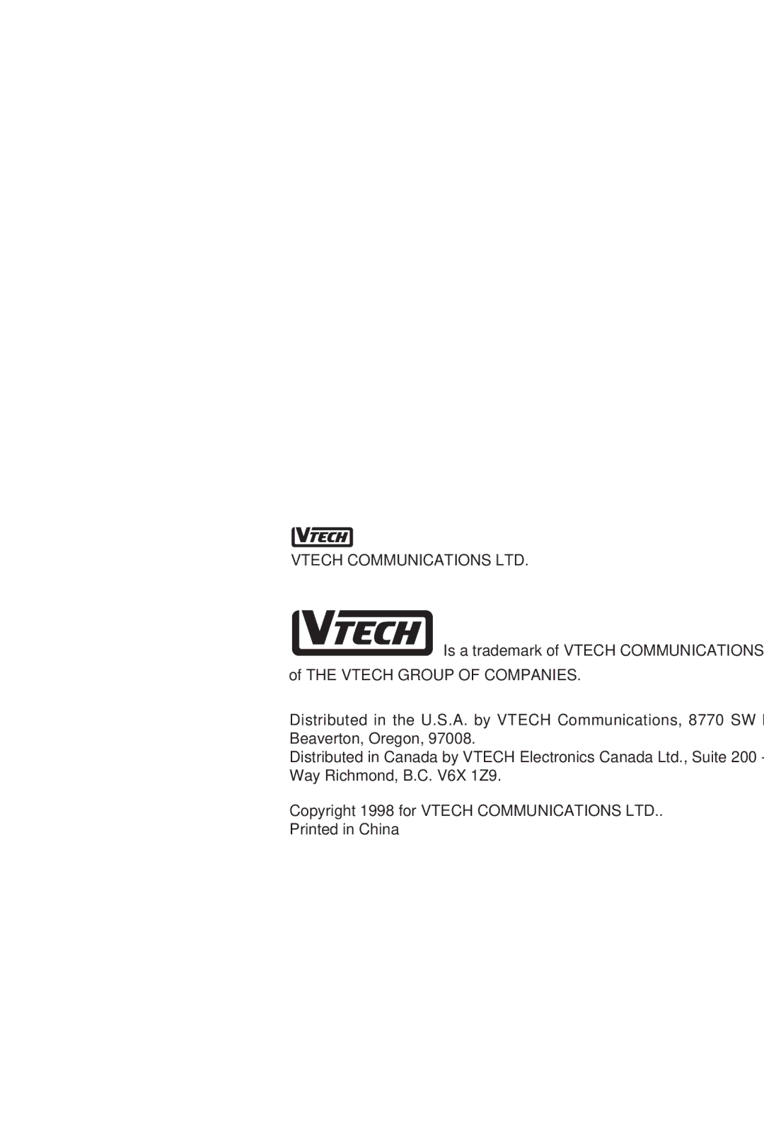 VTech VT 2960 instruction manual Issue 