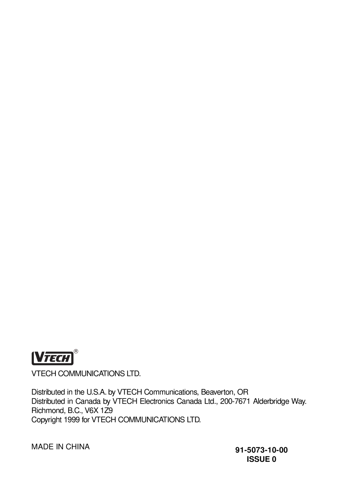 VTech VT 9241 manual 91-5073-10-00, Issue 