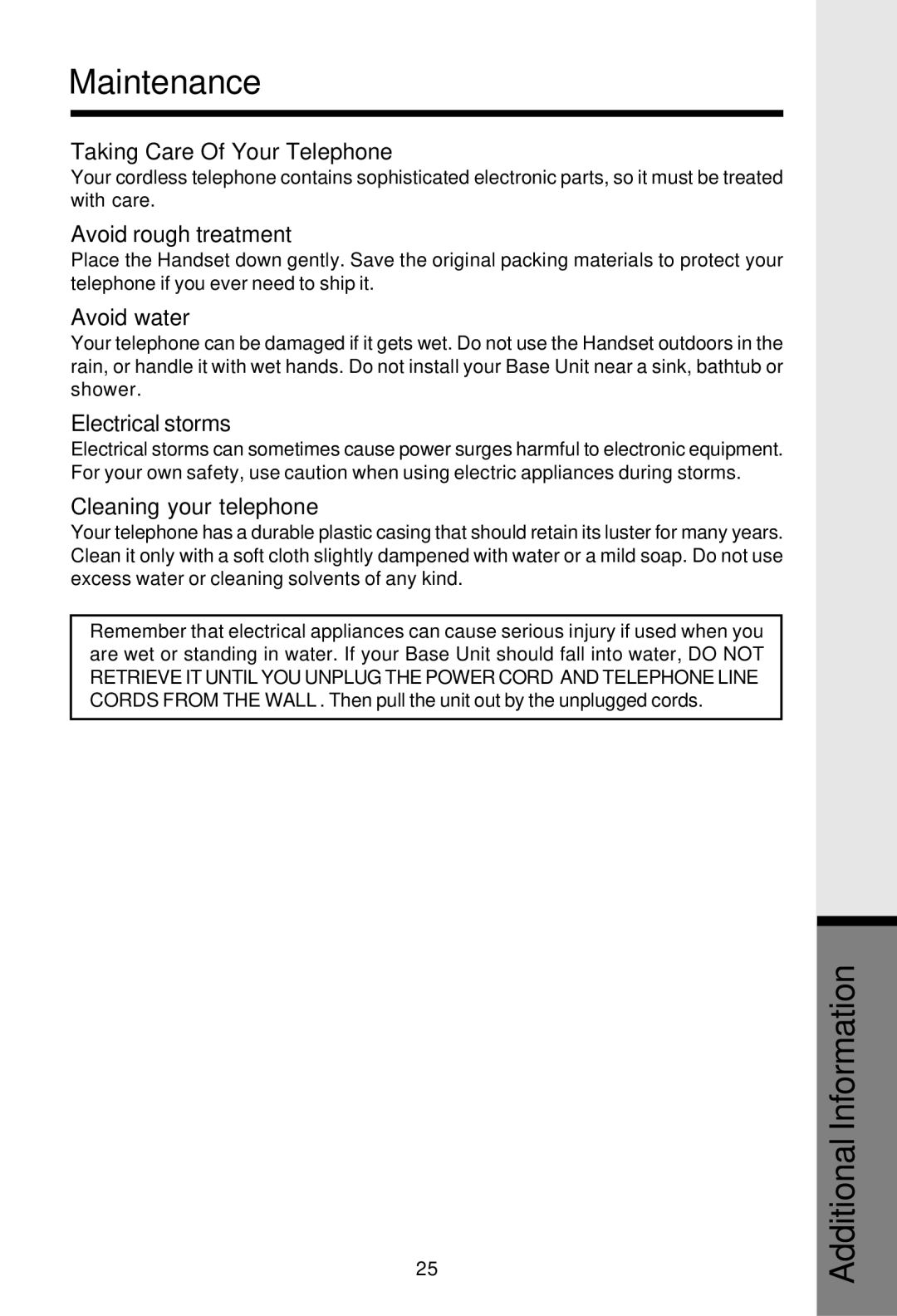 VTech VT2625 user manual Maintenance 