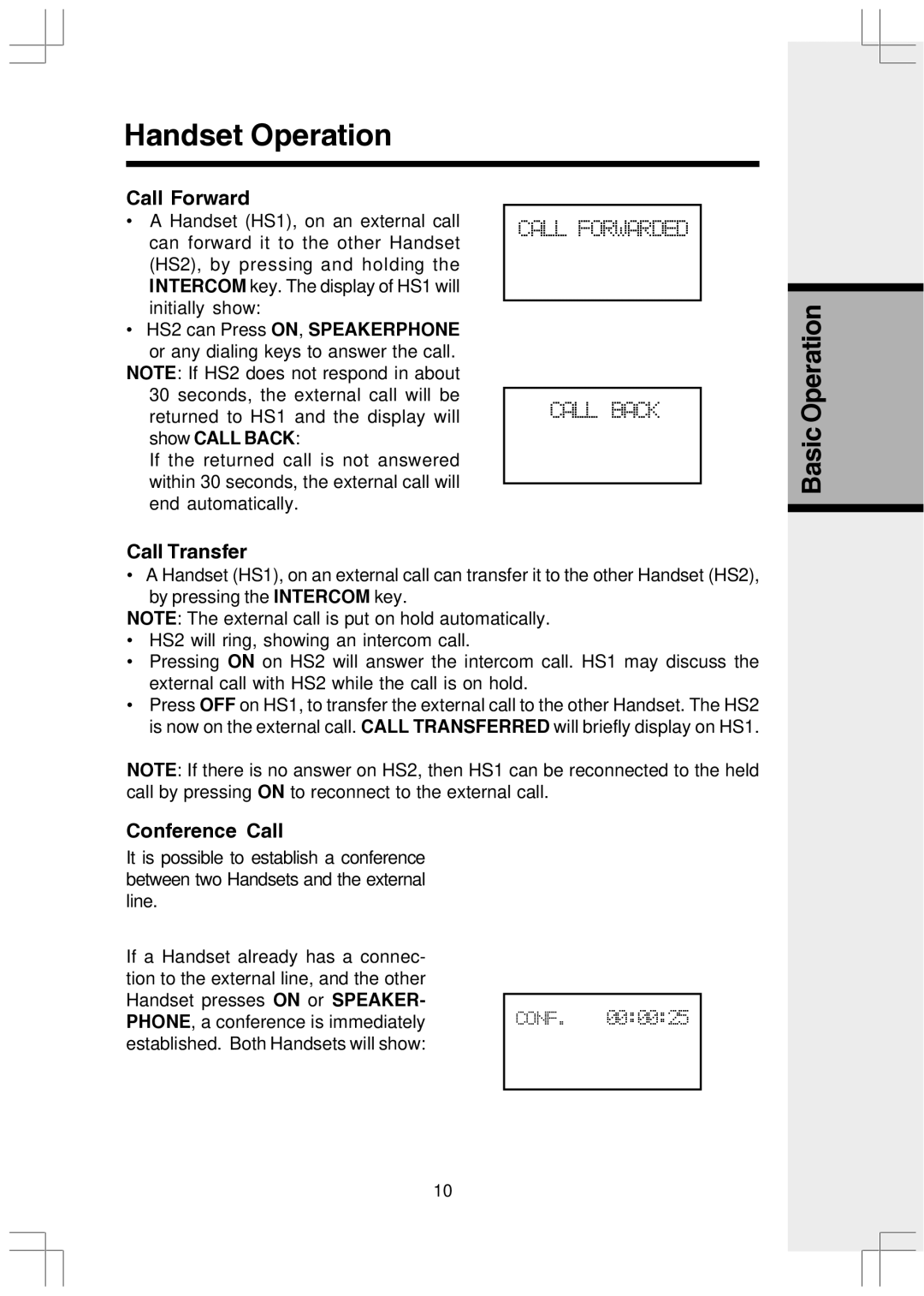 VTech VT2650 user manual Call Forward, Call Transfer, Conference Call 