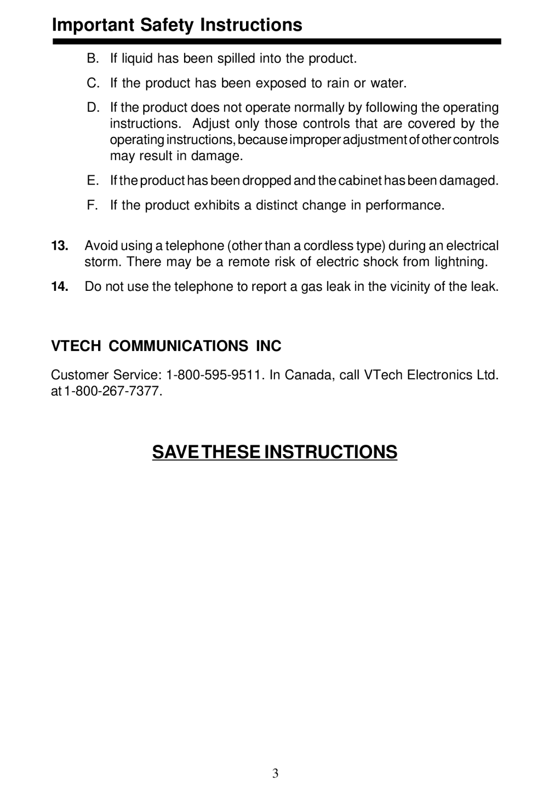 VTech VT5820 user manual Vtech Communications INC 