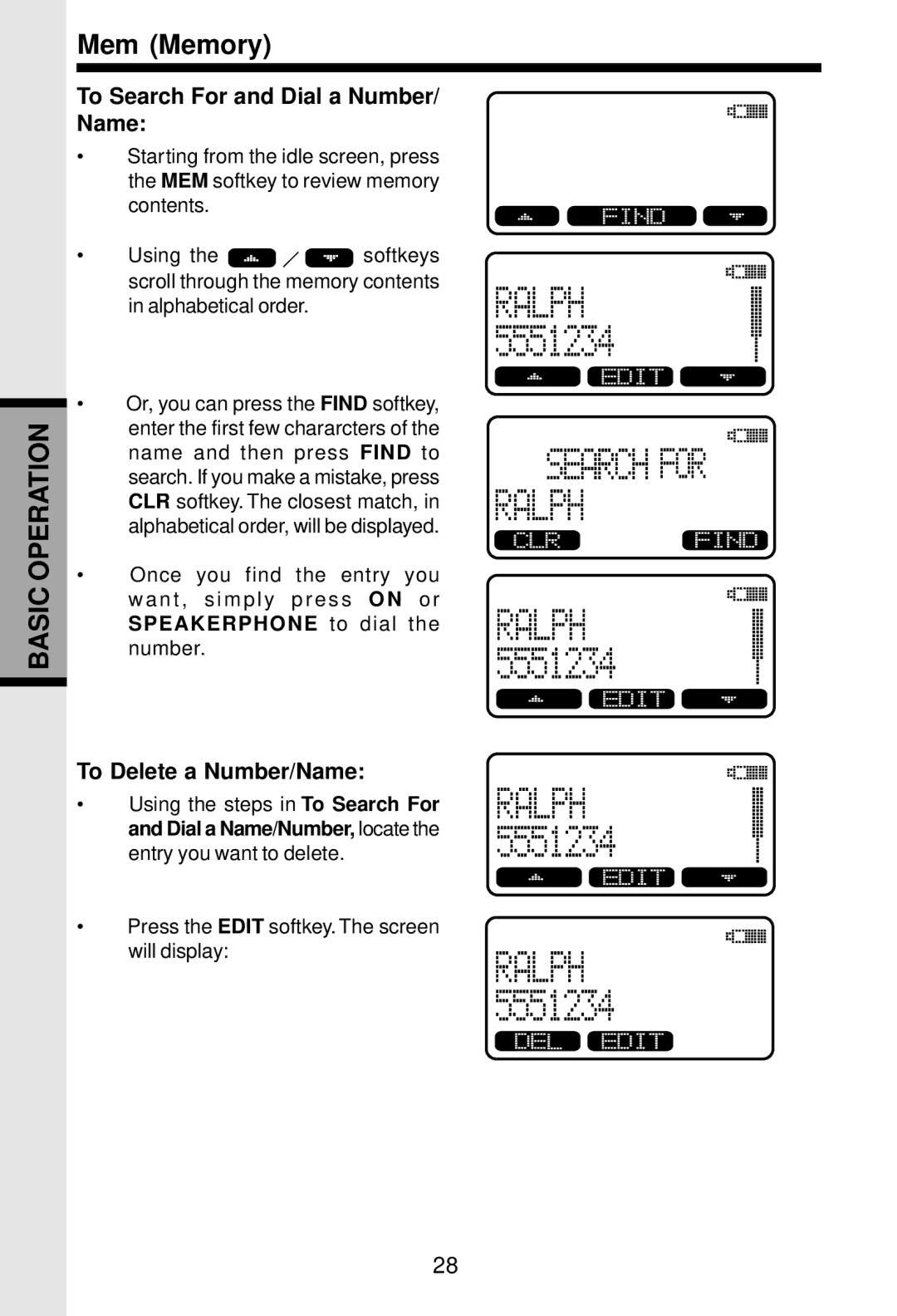 VTech VT5831 important safety instructions To Search For and Dial a Number/ Name, To Delete a Number/Name 