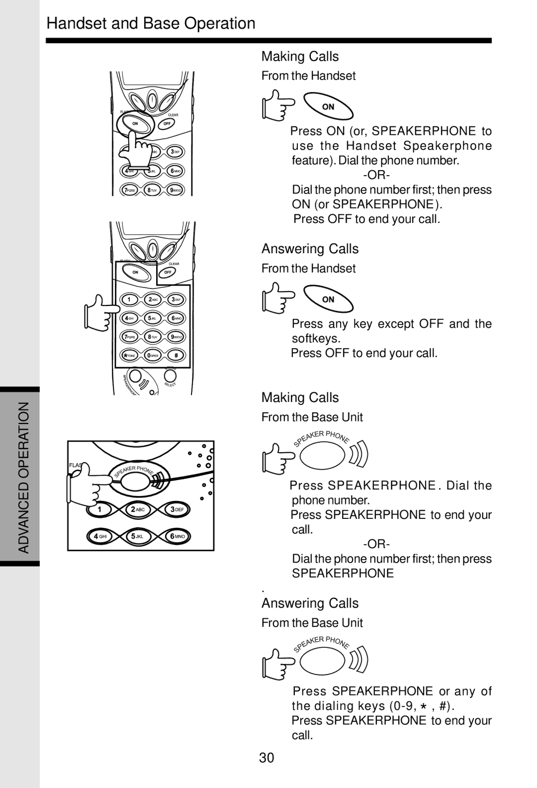 VTech VT5831 important safety instructions Handset and Base Operation, Making Calls, Answering Calls 