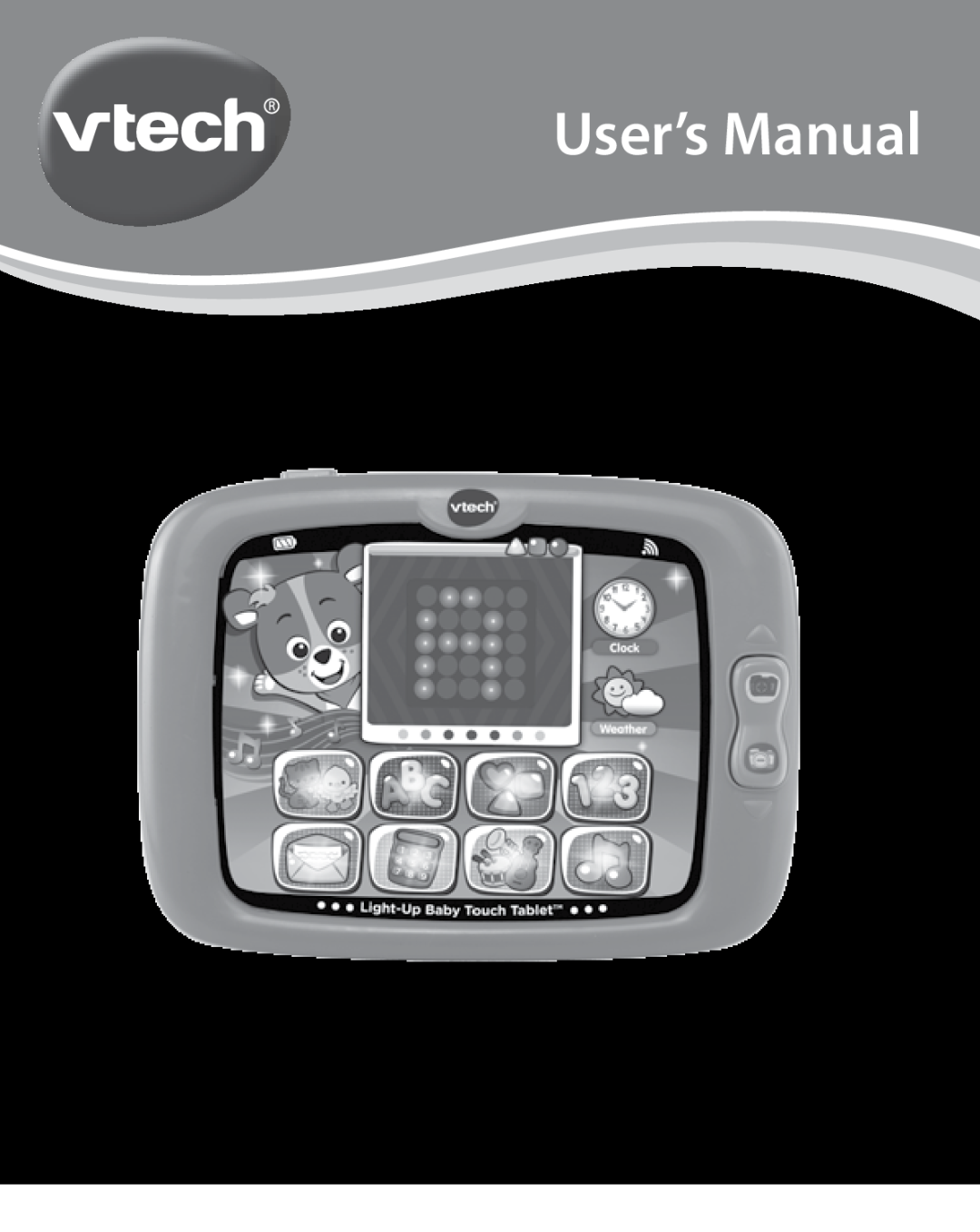 VTech vtech light-up baby touch tablet user manual User’s Manual, Light-Up Baby Touch Tablet, 91-002910-000 