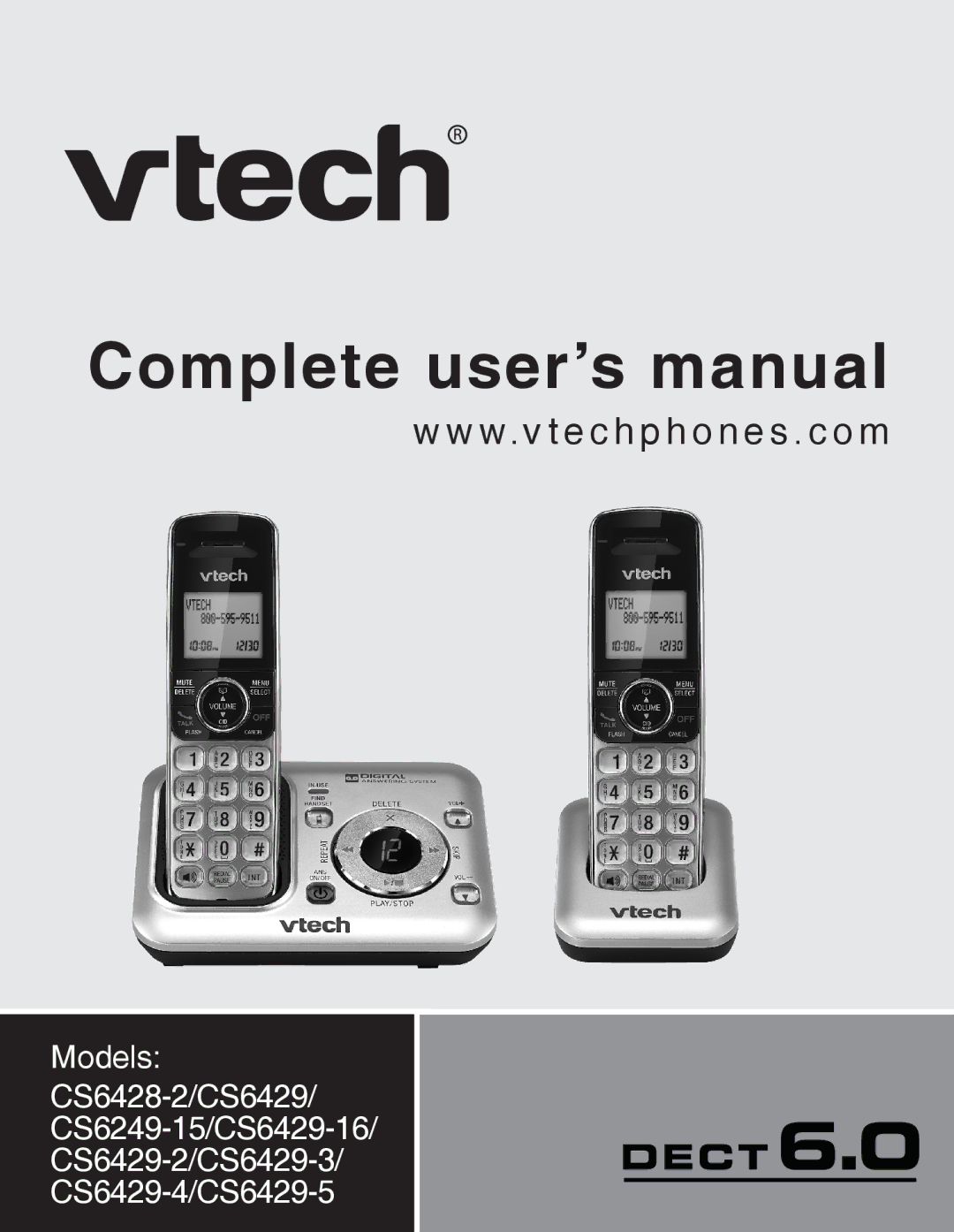 VTech CS6428-2/CS6429/ CS6249-15/CS6429-16/ CS6429-2/CS6429-3/ CS6429-4/CS6429-5 user manual Complete user’s manual 