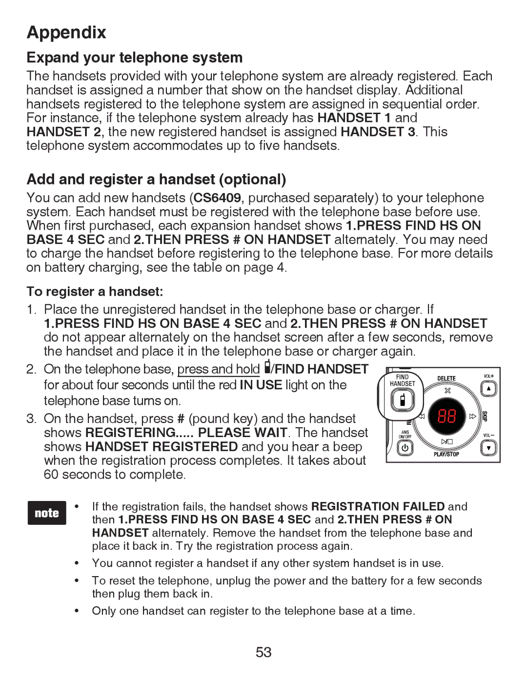 VTech CS6428-2/CS6429/ CS6249-15/CS6429-16/ CS6429-2/CS6429-3/ CS6429-4/CS6429-5 user manual Expand your telephone system 