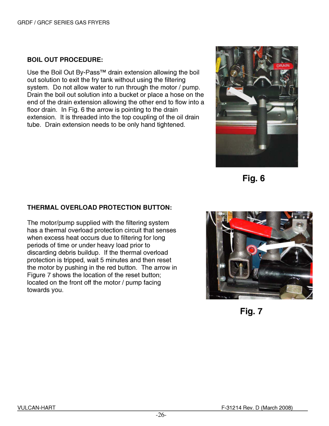 Vulcan-Hart 4GR45CF, 2XG65DF, 4GR85CF, 3GR85DF, 3GR85CF, 3GR45DF, 1GR65C Boil OUT Procedure, Thermal Overload Protection Button 