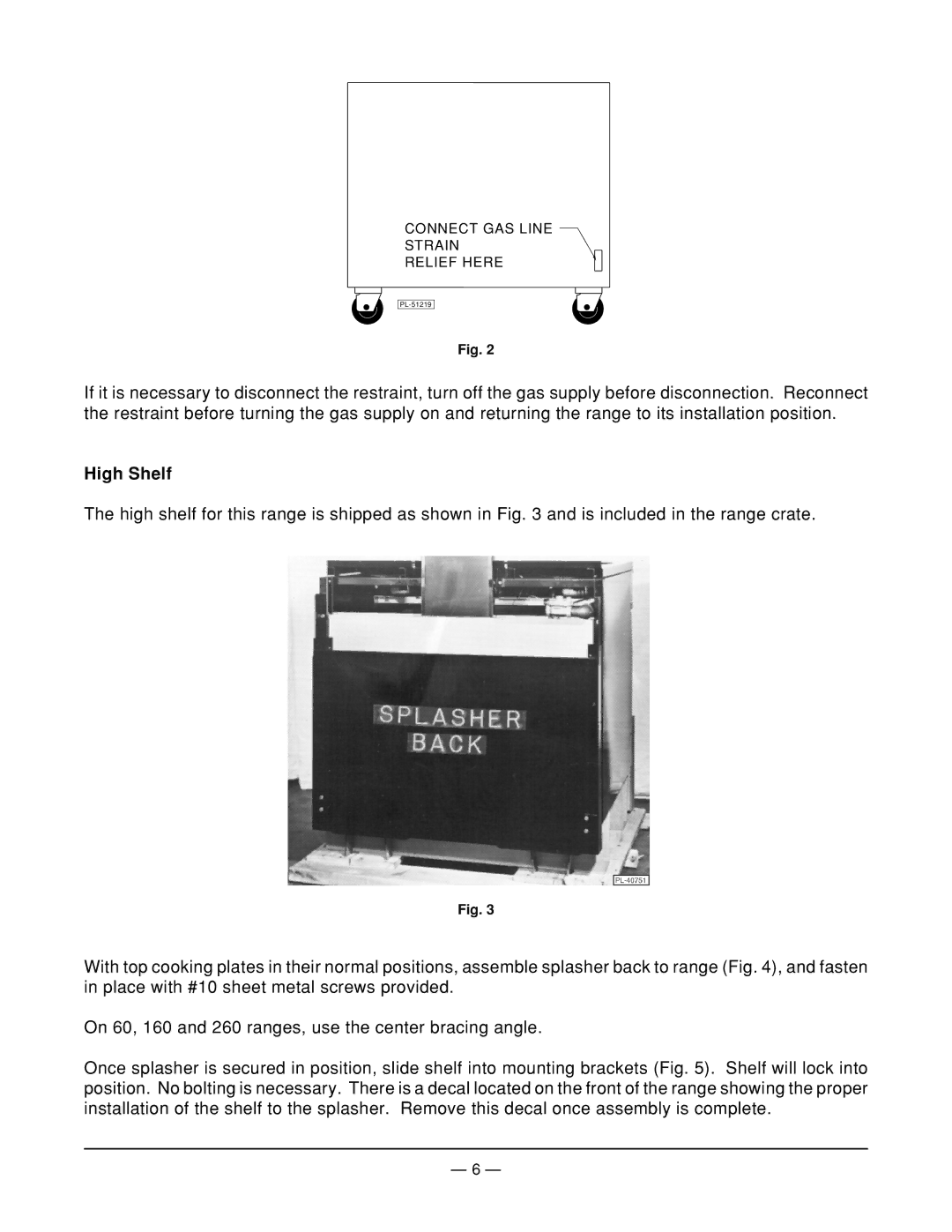 Vulcan-Hart 260L77R ML-52116, 36L77R ML-52113, 60L77R ML-52114, 160L77R ML-52115 operation manual High Shelf 