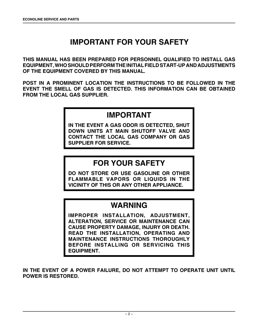 Vulcan-Hart 36FL77R, 36L77R, 260L77R, 160L77R manual Important for Your Safety 