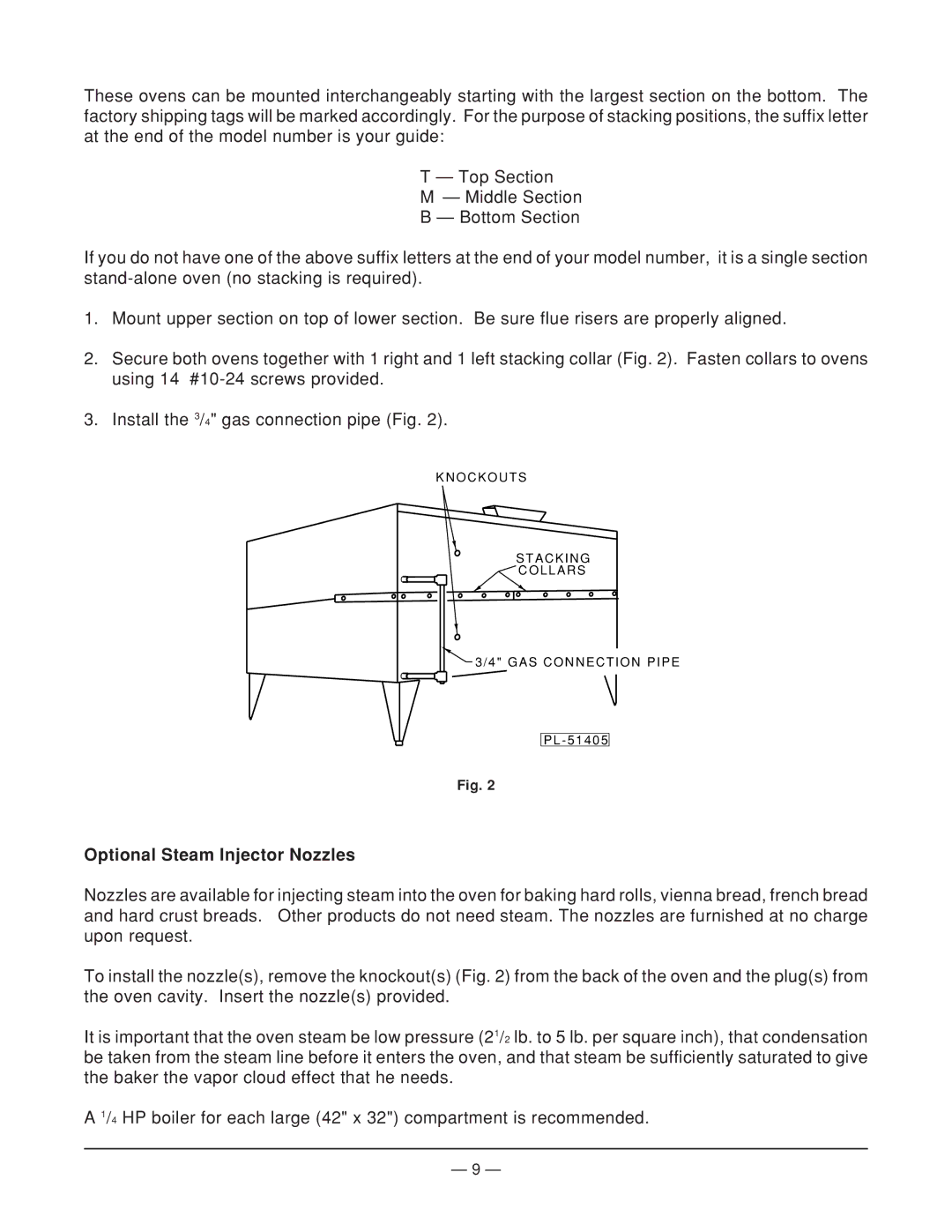 Vulcan-Hart 7098A1 ML-104501, 7888A1 ML-104493, 7019A1 ML-104497, 7088A1 ML-104492 Optional Steam Injector Nozzles 