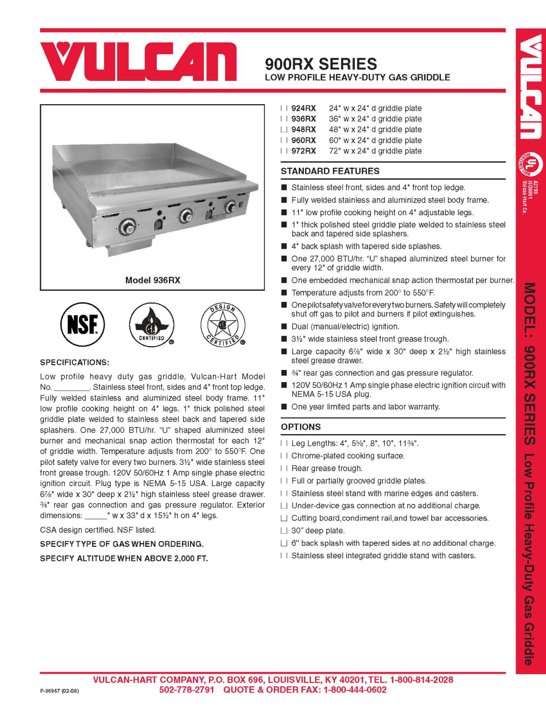 Vulcan-Hart 900 Series manual 