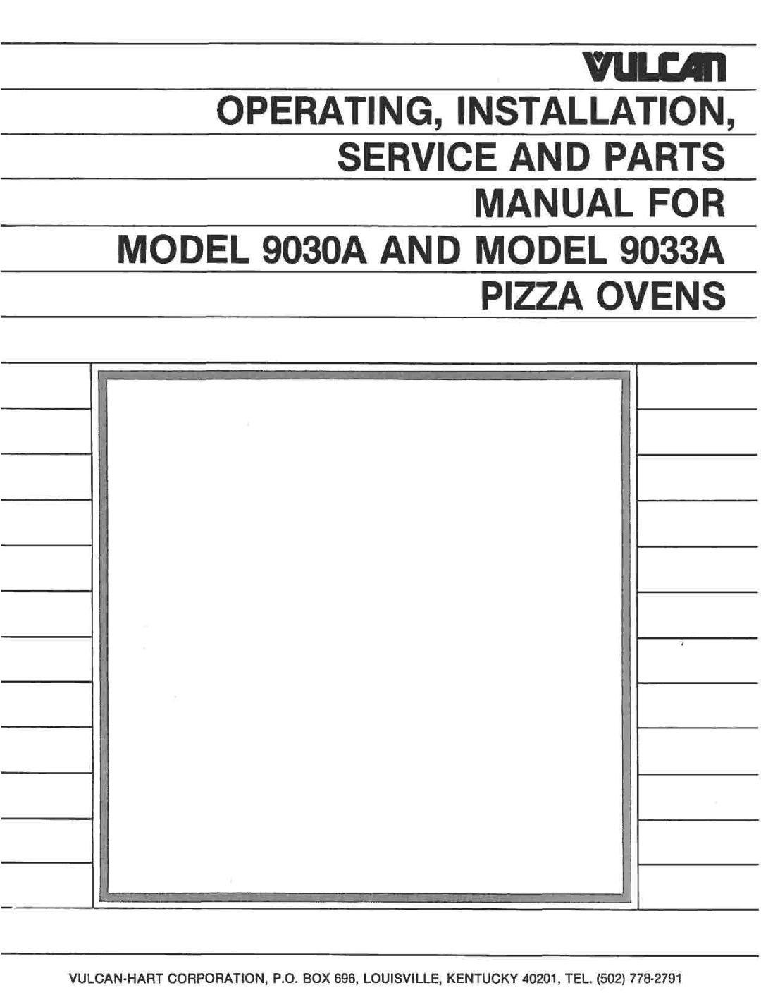 Vulcan-Hart 9030A, 9033A manual 