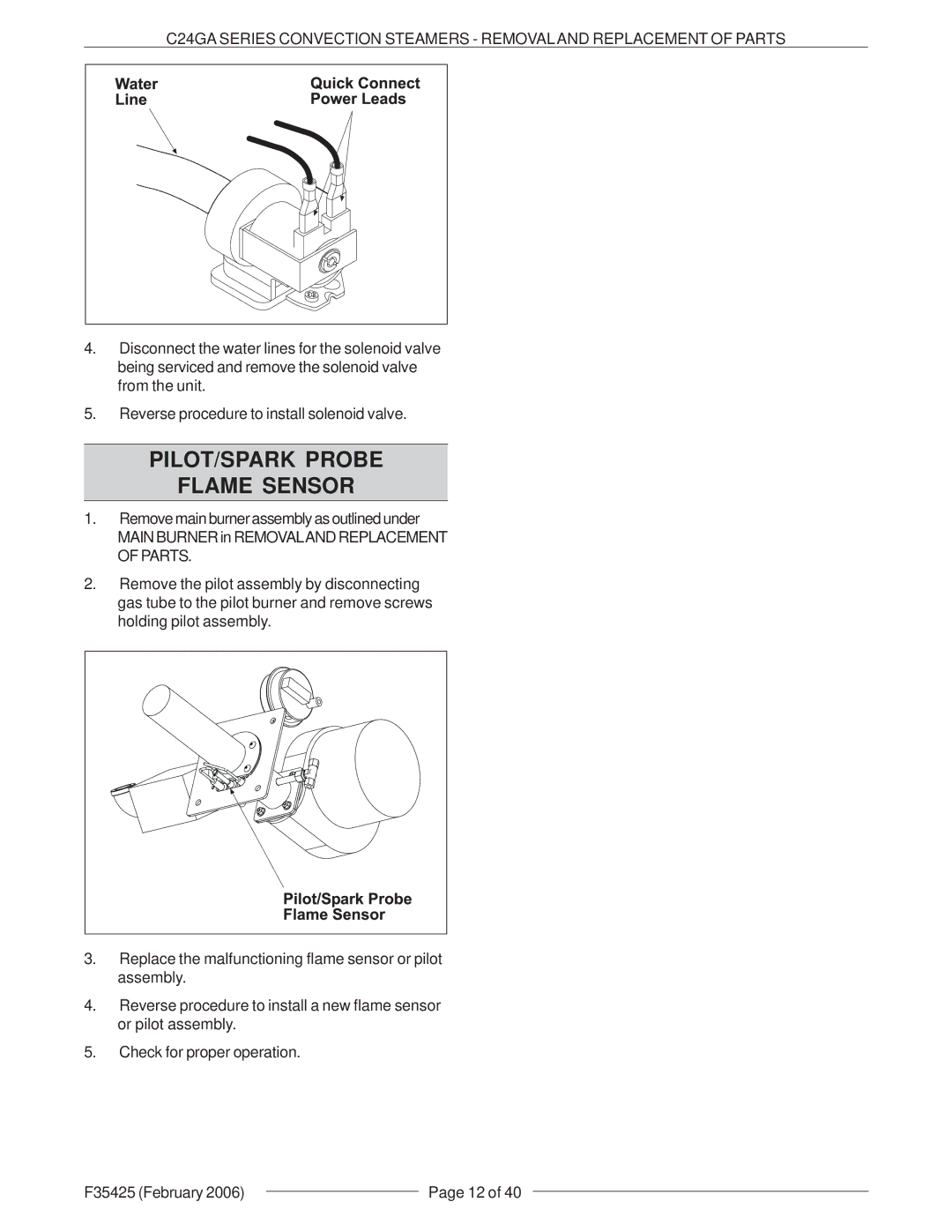 Vulcan-Hart C24GA6, C24GA10, ML-136021, ML-136022, C24GA6 ML-136021, C24GA10 ML-136022 PILOT/SPARK Probe Flame Sensor 