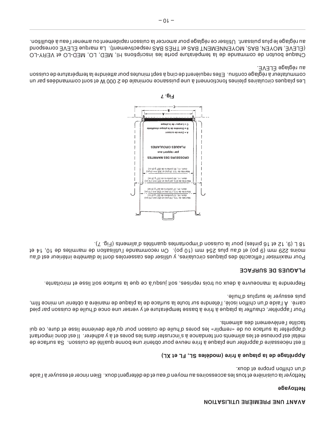 Vulcan-Hart E60L, E48L, E36L XL et FL SL, modèles frire à plaque la de Apprêtage, Nettoyage, Utilisation Première UNE Avant 