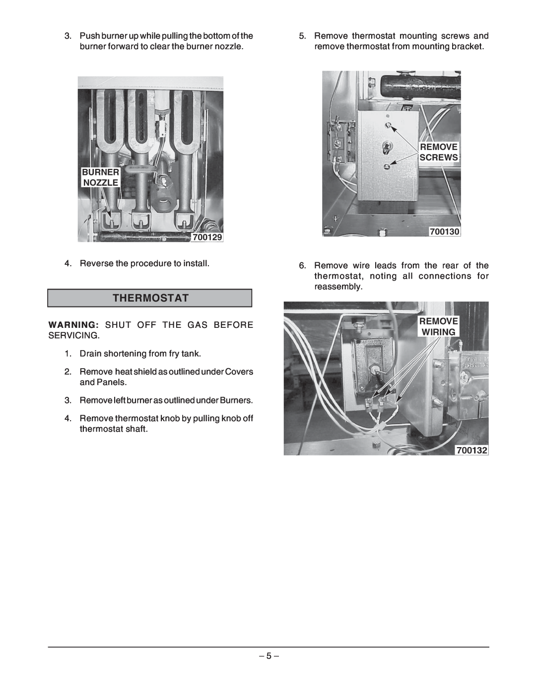 Vulcan-Hart EF3 ML-52099, EF5 ML-114944, EF4 ML-114943 service manual Thermostat 