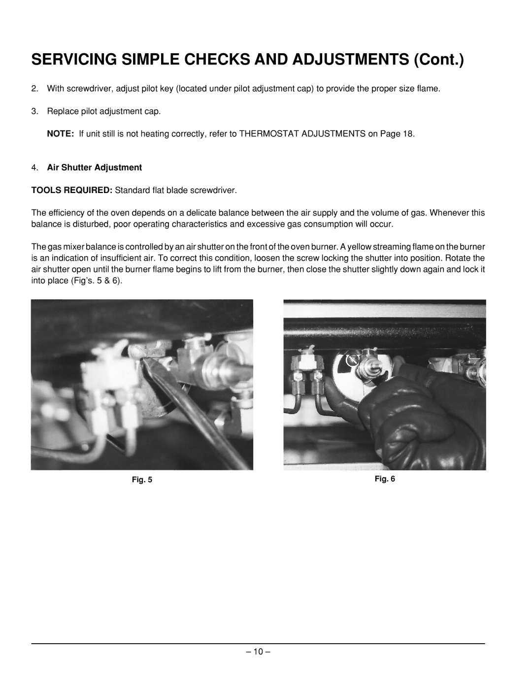 Vulcan-Hart EG48, EG160, EG260, EG60, EG36 service manual Air Shutter Adjustment 