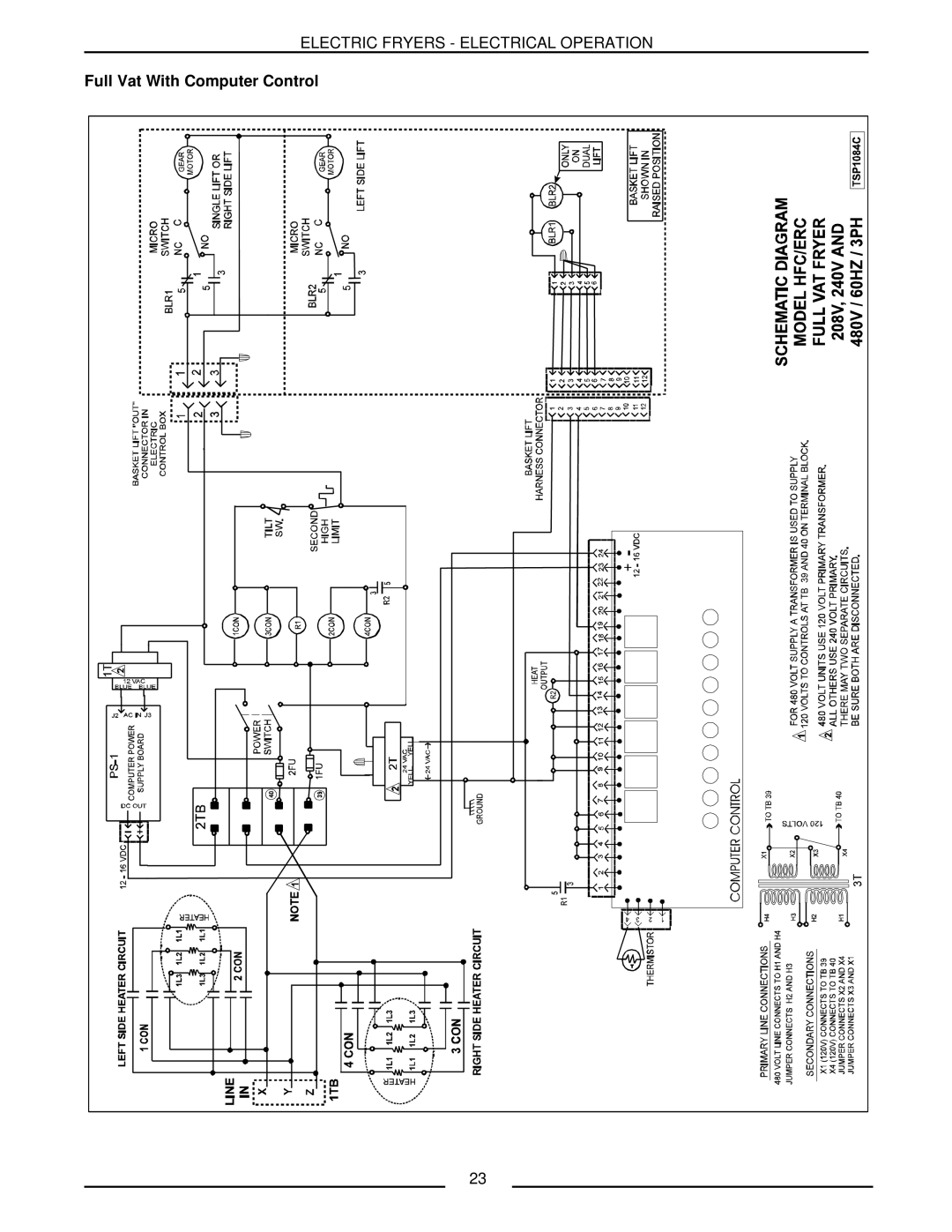 Vulcan-Hart ERD40 service manual Full Vat With Computer Control 