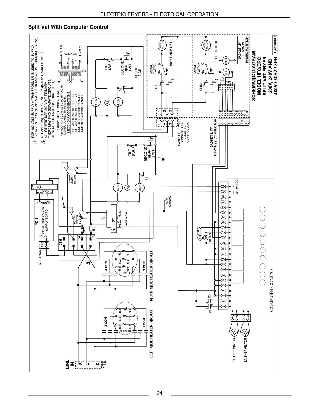 Vulcan-Hart ERD40 service manual Split Vat With Computer Control 