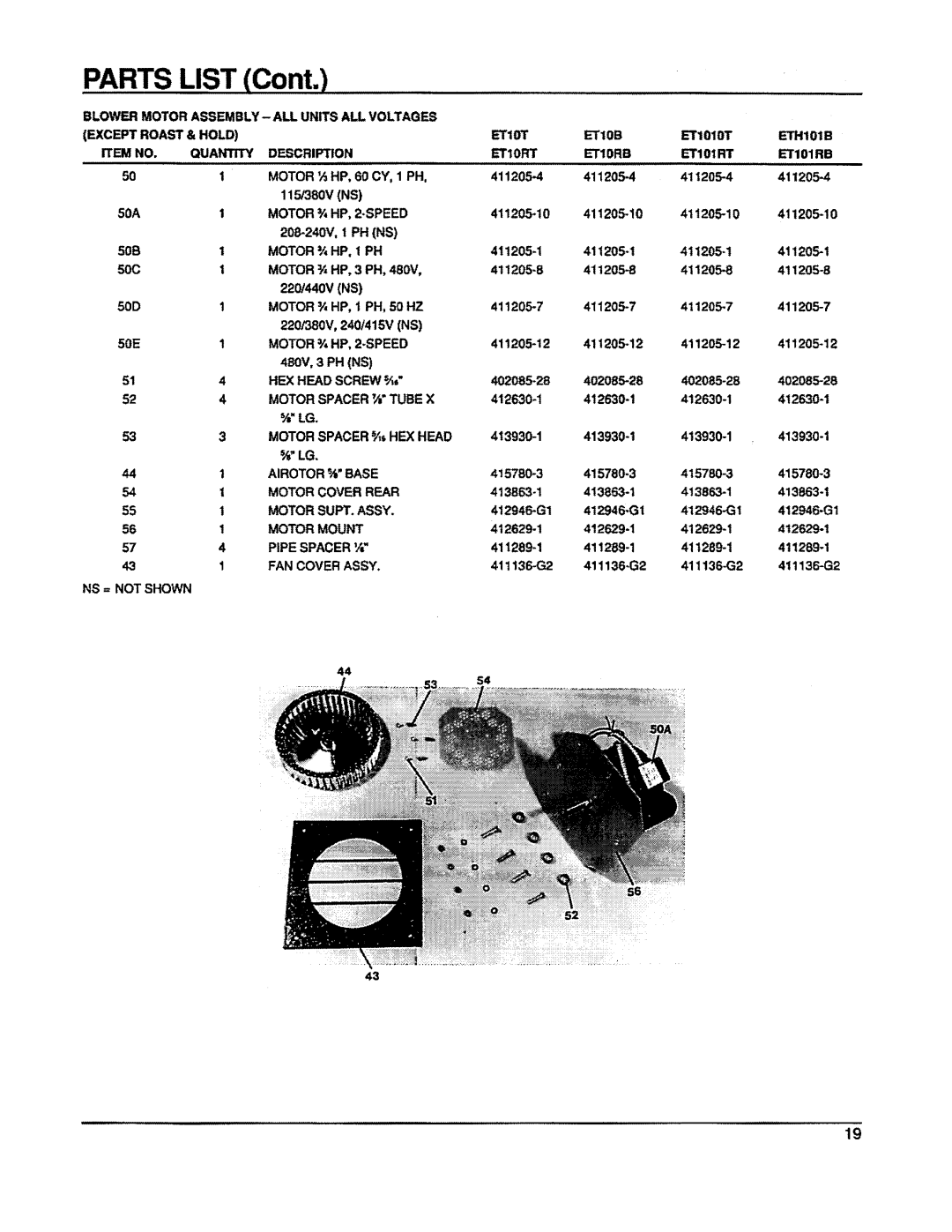 Vulcan-Hart ETH88R, ETH101, ETH10R, ETH8R, ET8R, ET88R, ET101R, ET10R manual 