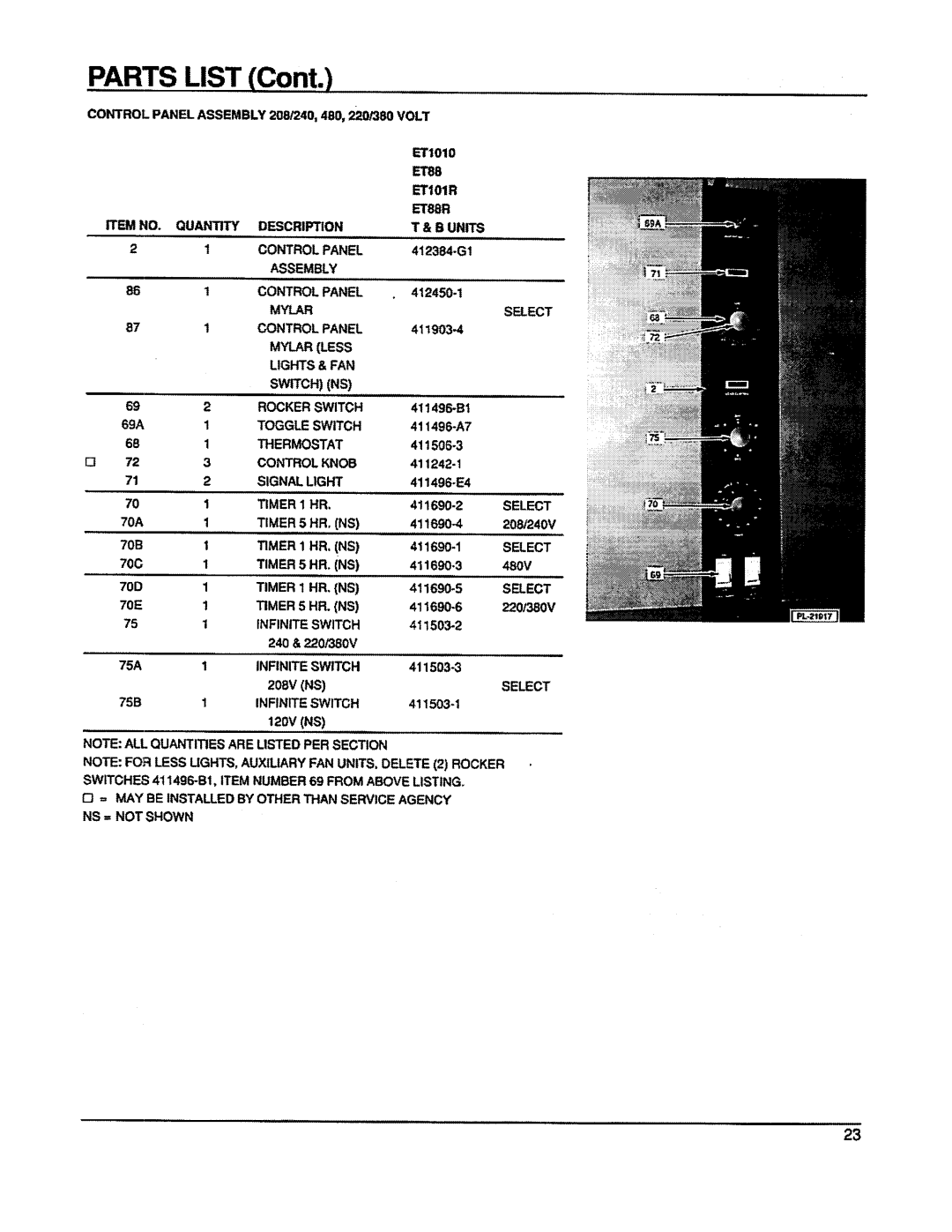 Vulcan-Hart ETH88R, ETH101, ETH10R, ETH8R, ET8R, ET88R, ET101R, ET10R manual 