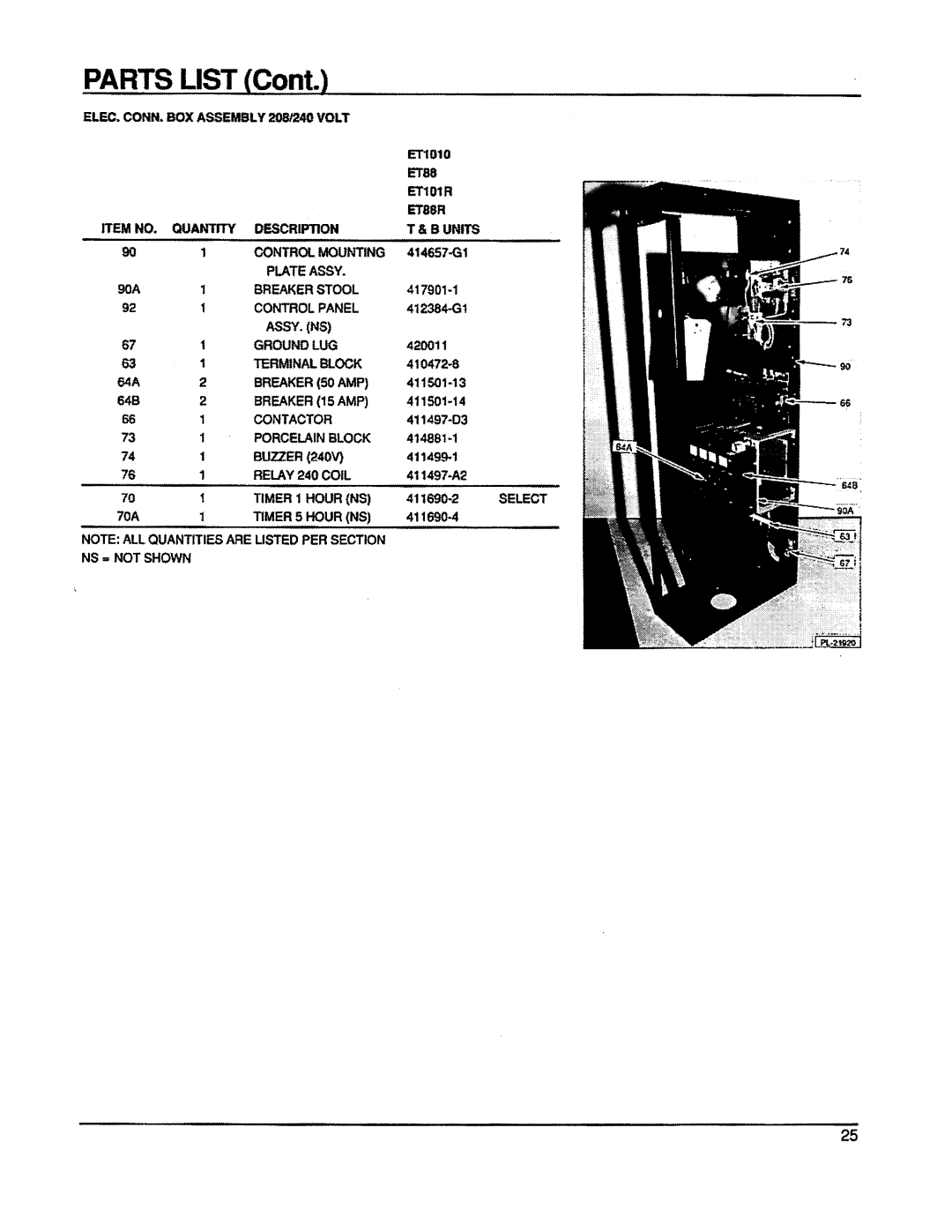 Vulcan-Hart ET101R, ETH88R, ETH101, ETH10R, ETH8R, ET8R, ET88R, ET10R manual 