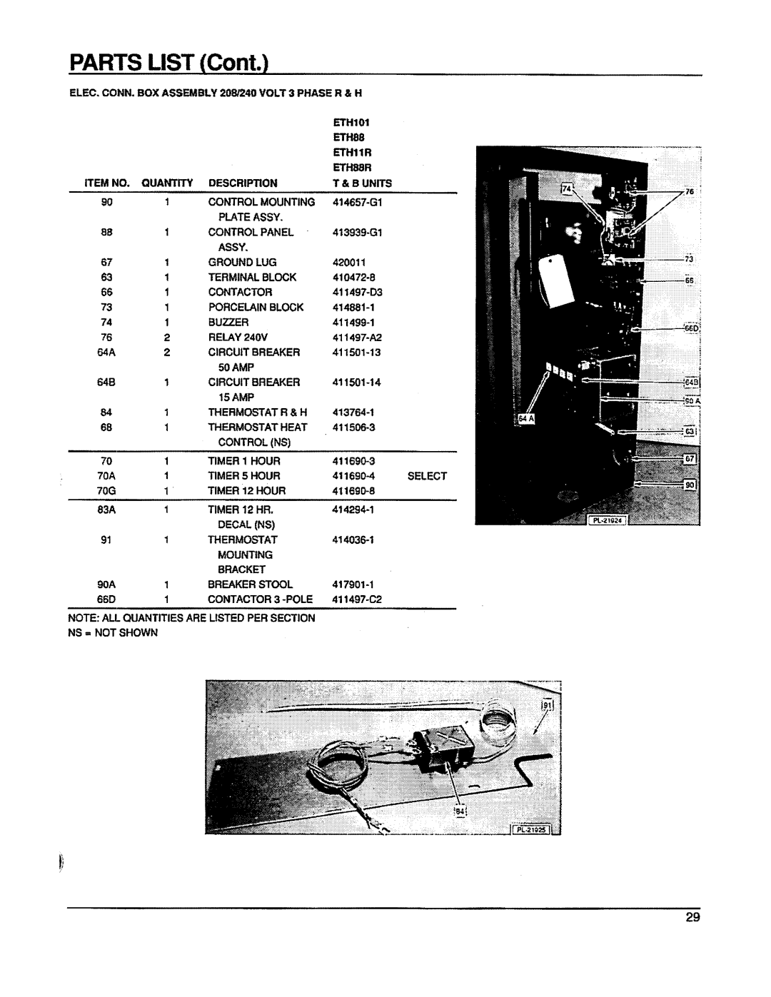 Vulcan-Hart ETH88R, ETH101, ETH10R, ETH8R, ET8R, ET88R, ET101R, ET10R manual 