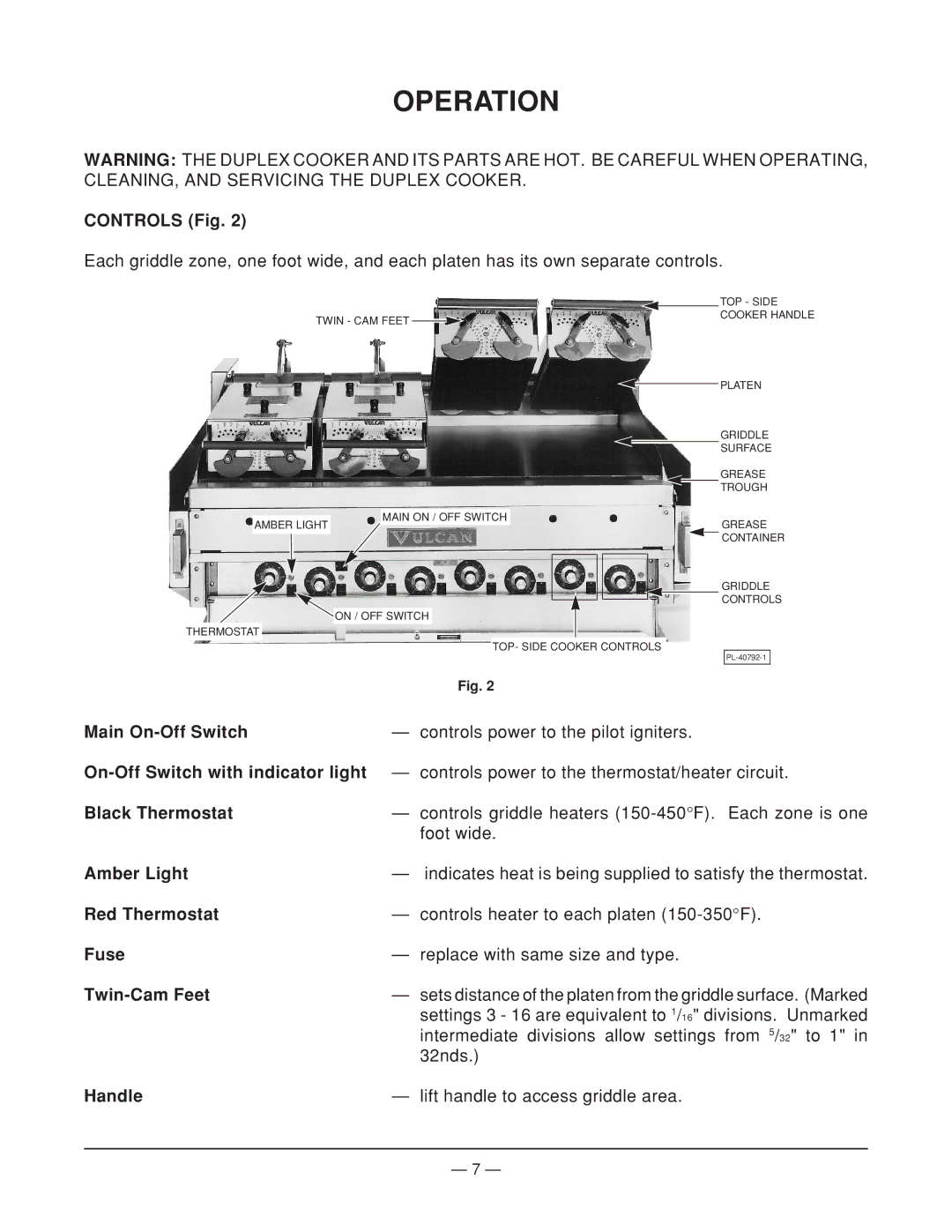 Vulcan-Hart GDC48 ML-52583, GDC72 ML-52585, GDC36 ML-52582, GDC60 ML-52584, GDC24 ML-52581 operation manual Operation 