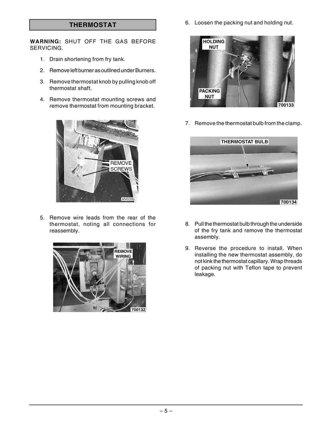 Vulcan-Hart GHF90G ML-135504, GHF91G ML-135503 service manual Thermostat 