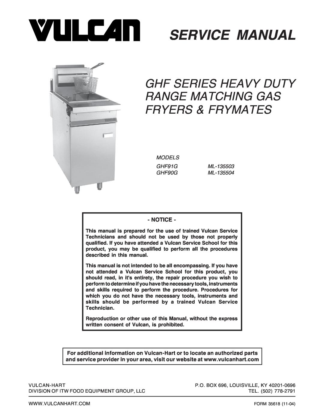 Vulcan-Hart GHF90G ML-135504, GHF91G ML-135503 service manual Ghf Series Heavy Duty Range Matching Gas, Fryers & Frymates 