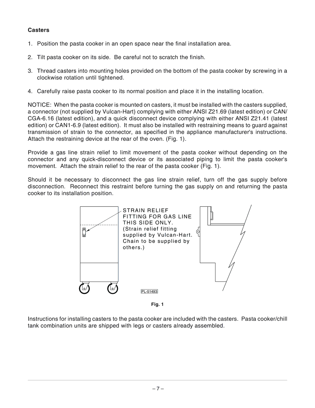 Vulcan-Hart GPC12S, ML-126881, ML-126883 manual Casters 