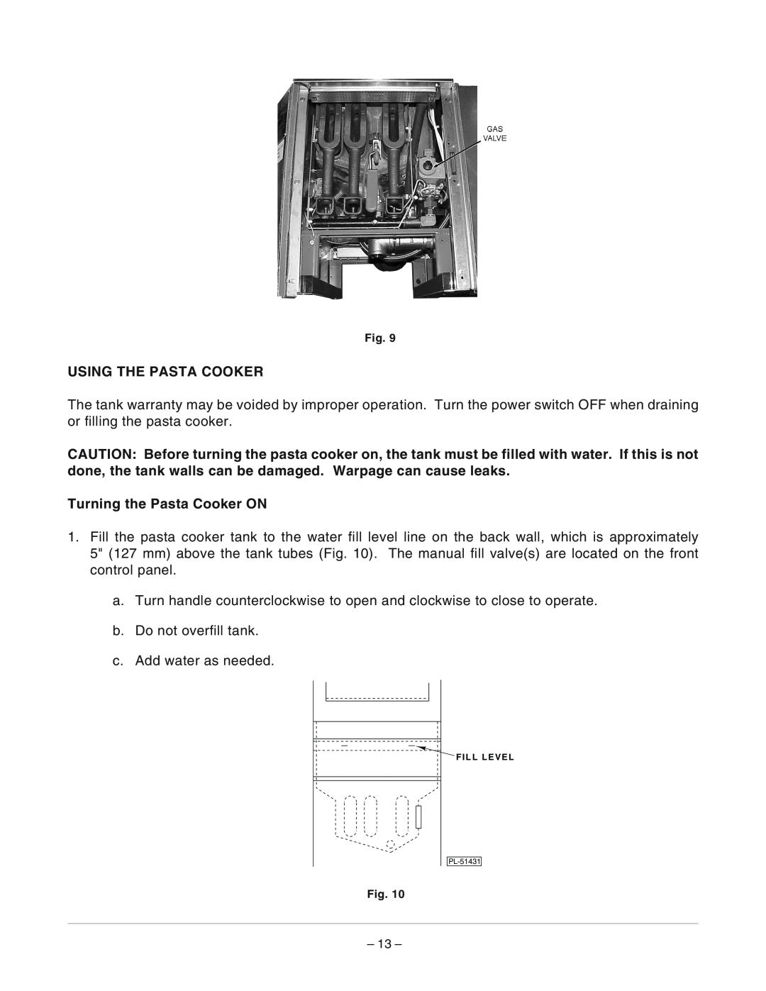 Vulcan-Hart ML-126881, ML-126883, GPC12S manual Using The Pasta Cooker 