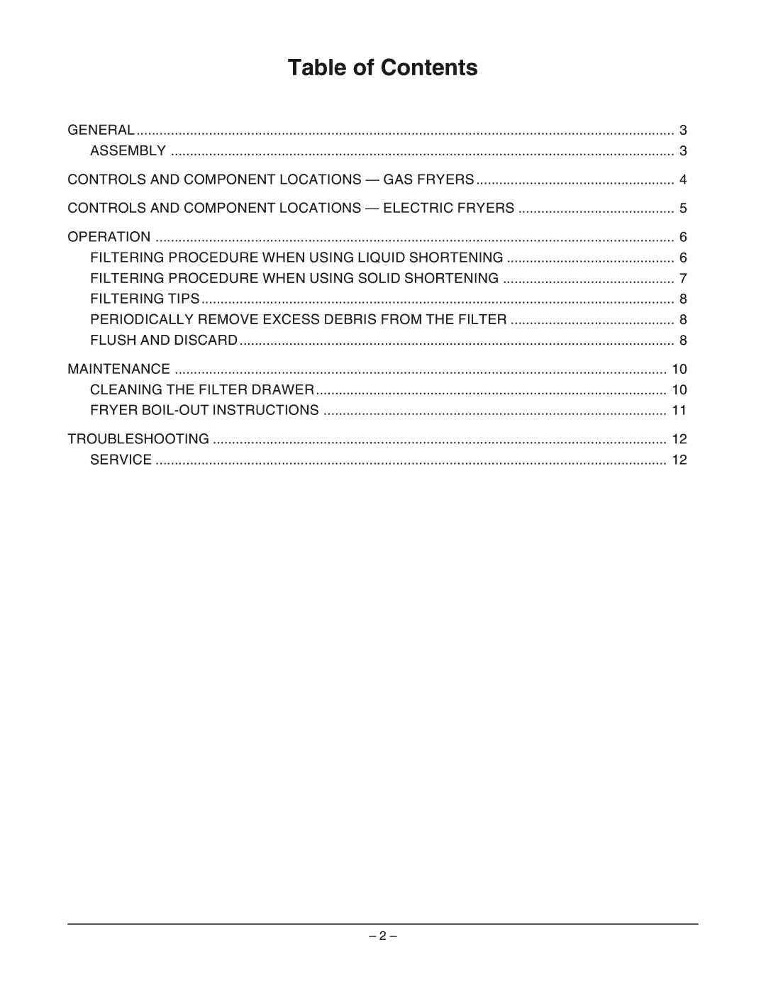 Vulcan-Hart GRC35F ML-126733, GRD85F ML-126741, GRD45F ML-126735, GRD35F ML-126732, GRC85F ML-126742 Table of Contents 