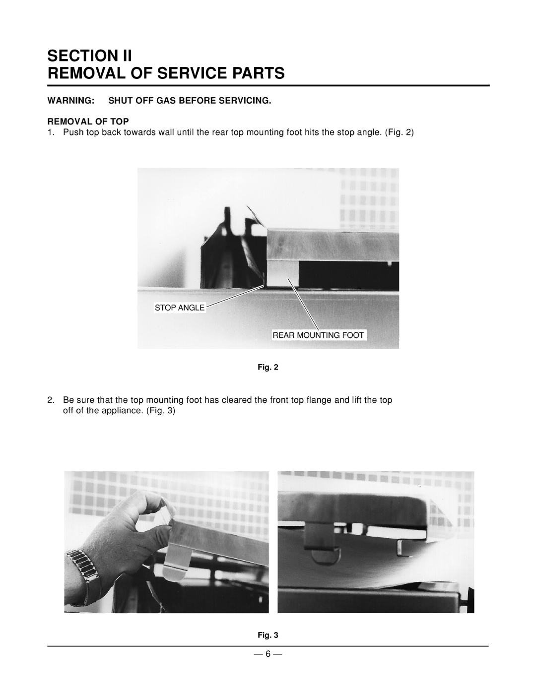 Vulcan-Hart ICM36, ICM24, ICM60, ICM48, ICM72 service manual Section Removal of Service Parts, Removal of TOP 