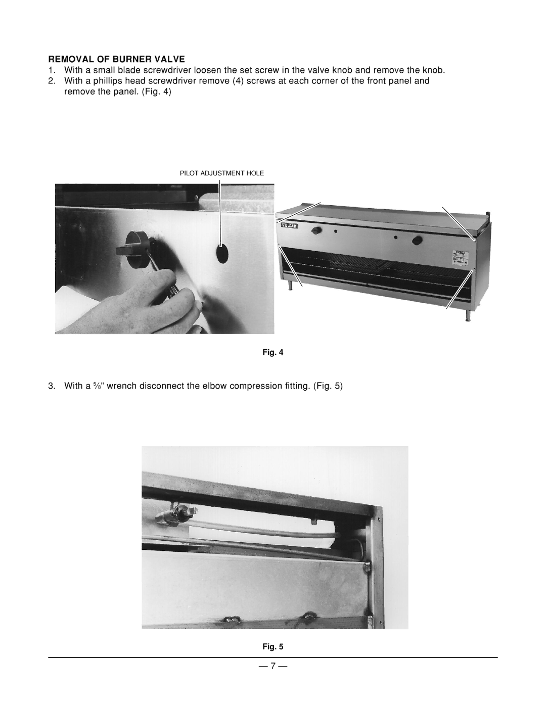 Vulcan-Hart ICM60, ICM24, ICM36, ICM48, ICM72 service manual Removal of Burner Valve 