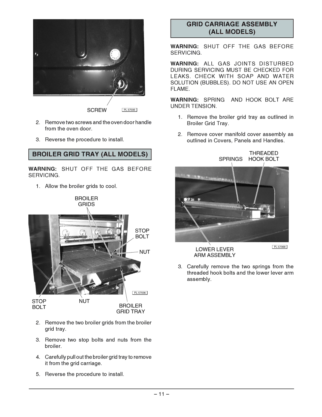 Vulcan-Hart IR2(B), ML-052211, ML-052208, ML-052200, ML52210 Broiler Grid Tray ALL Models, Grid Carriage Assembly ALL Models 