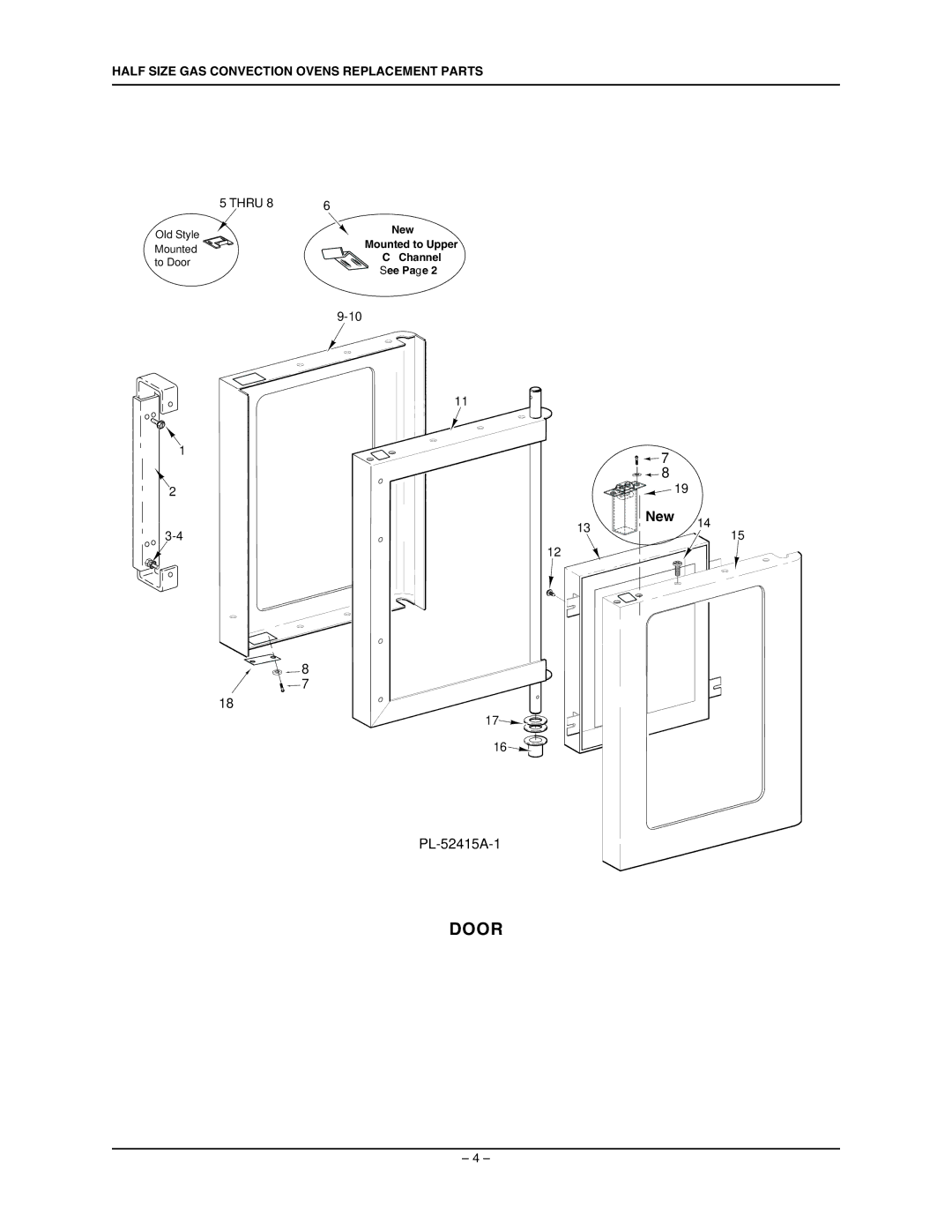 Vulcan-Hart ML-114571, ML-114569 manual Door 