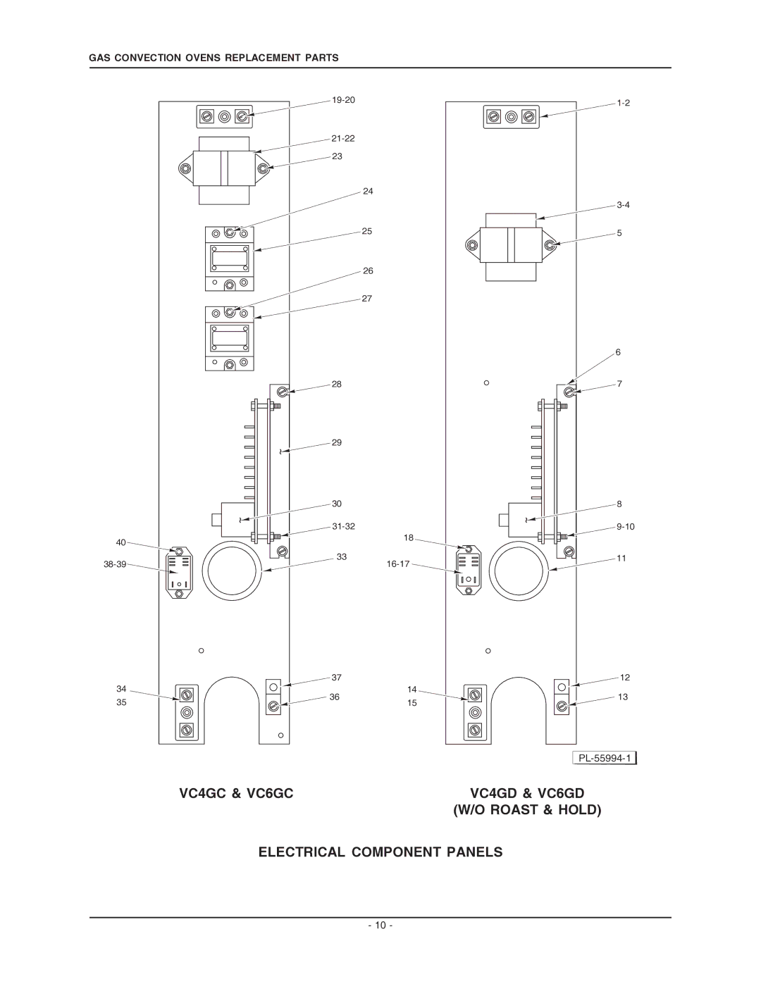 Vulcan-Hart ML-126610, ML-126612, VC6GS, VC4GS manual PL-55994-1 