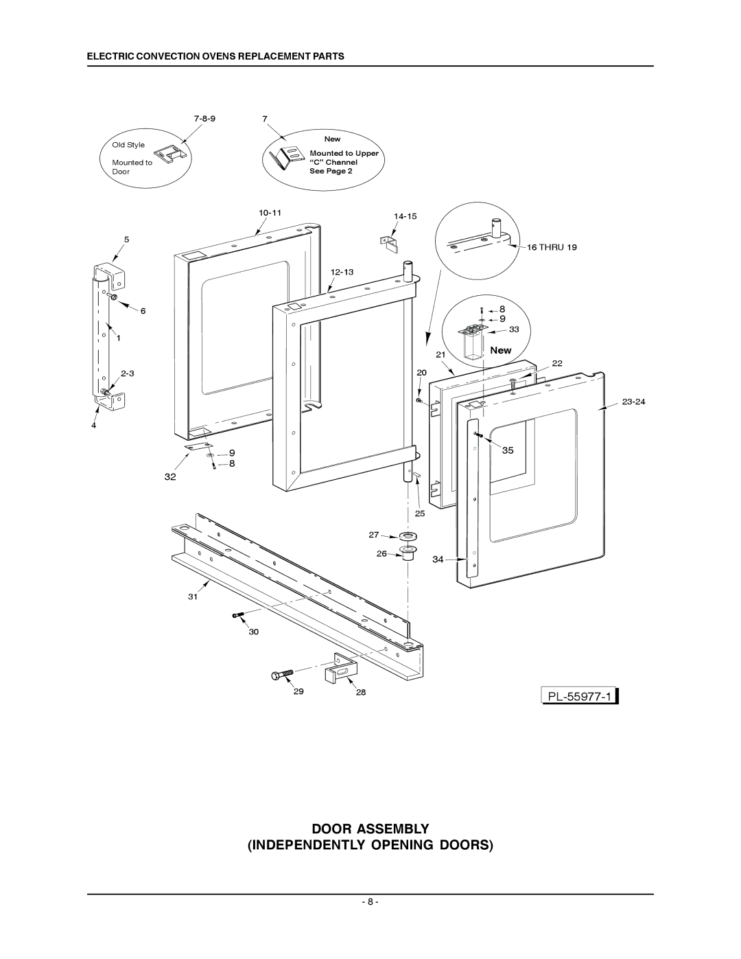 Vulcan-Hart ML-126743, ML-126746 manual Door Assembly Independently Opening Doors 