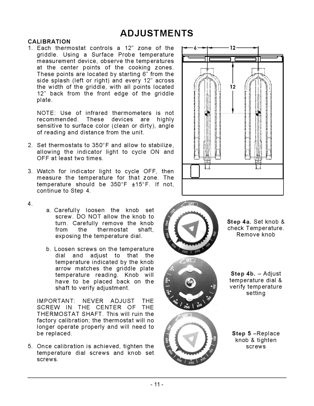 Vulcan-Hart ML-135309-924RX, ML-135310-936RX, ML-135312-960RX, ML-135313-972RX, ML-135311-948RX Adjustments, Calibration 