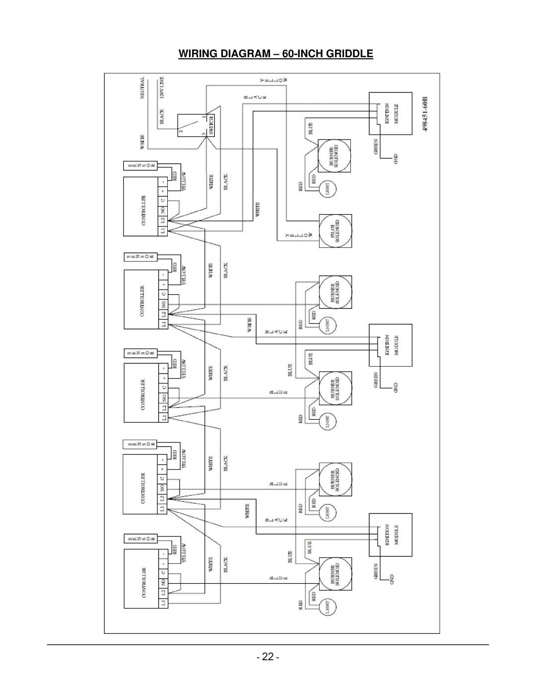 Vulcan-Hart ML-135342-00060, ML-135340-00036, ML-135341-00048, ML135341-00048, ML-135339-00024 Wiring Diagram 60-INCH Griddle 
