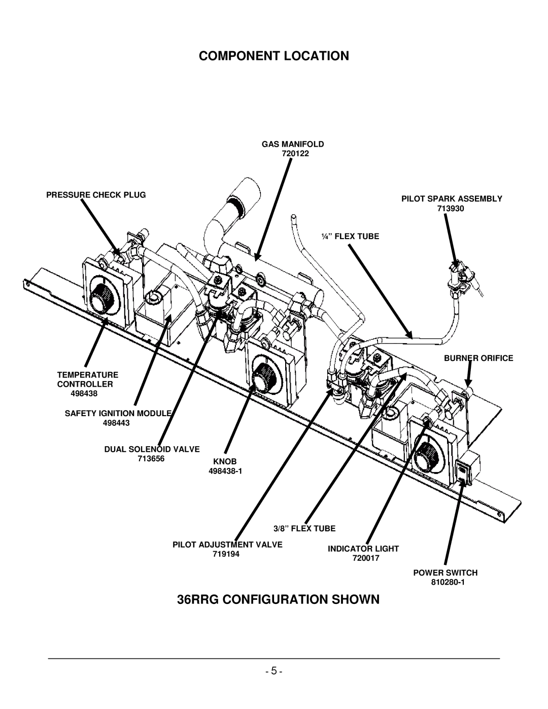 Vulcan-Hart 48RRG, ML-135340-00036, ML-135341-00048, ML135341-00048, 60RRG Component Location, 36RRG Configuration Shown 