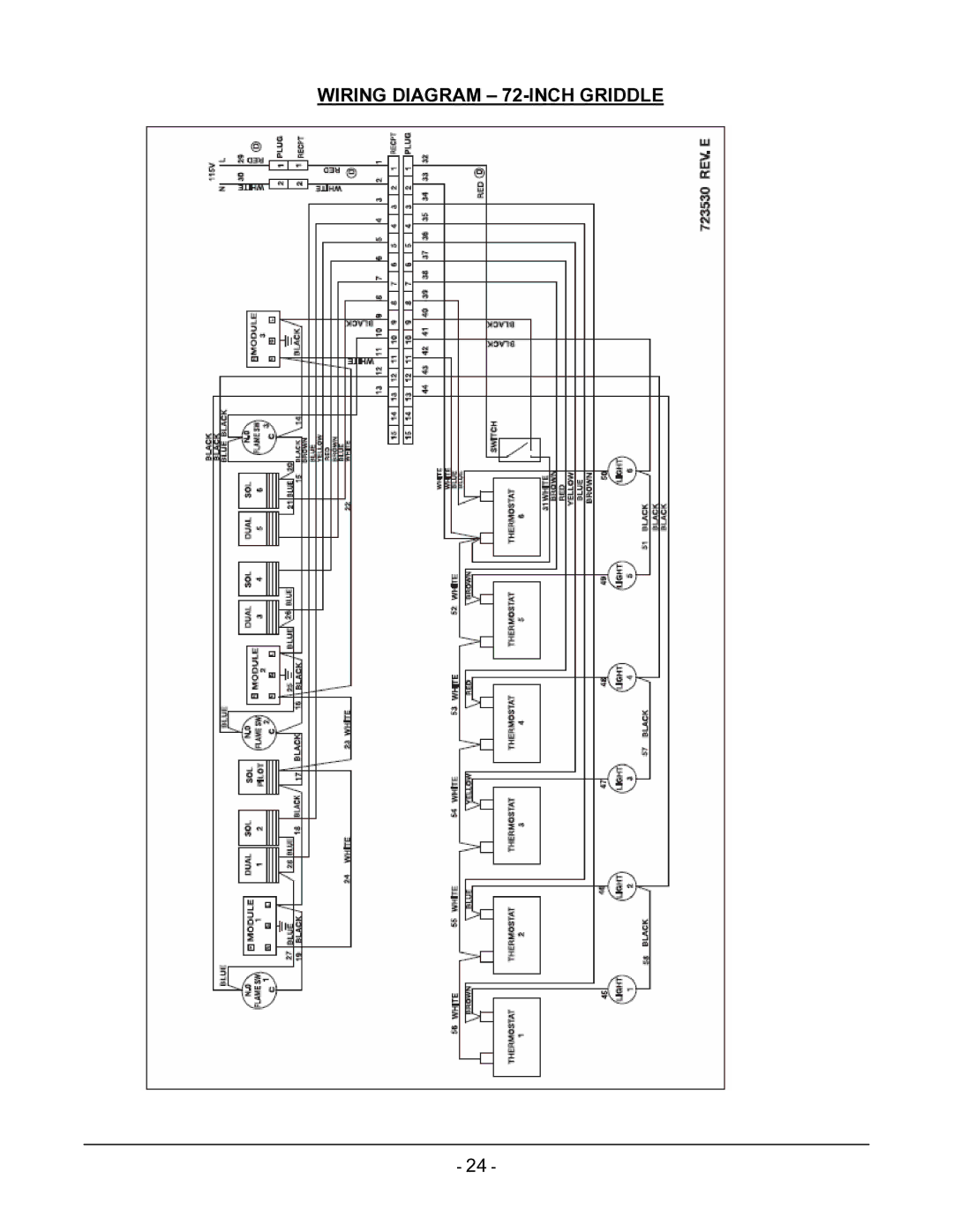 Vulcan-Hart ML-136221-00G24 manual Wiring Diagram 72-INCH Griddle 