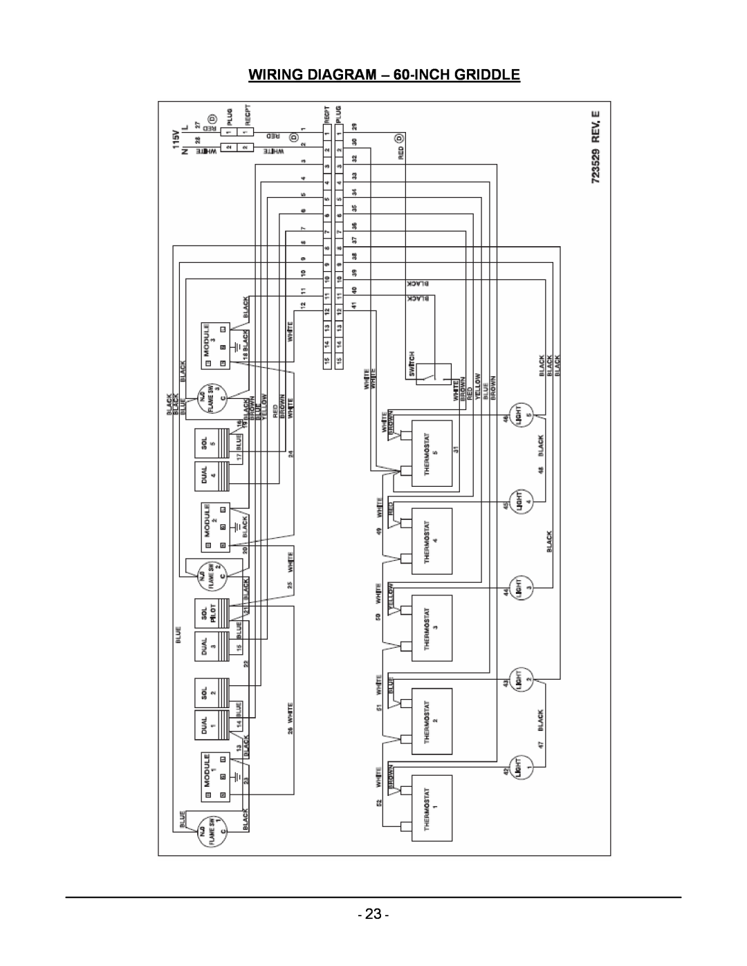 Vulcan-Hart ML-136221-00G24 manual WIRING DIAGRAM - 60-INCH GRIDDLE 