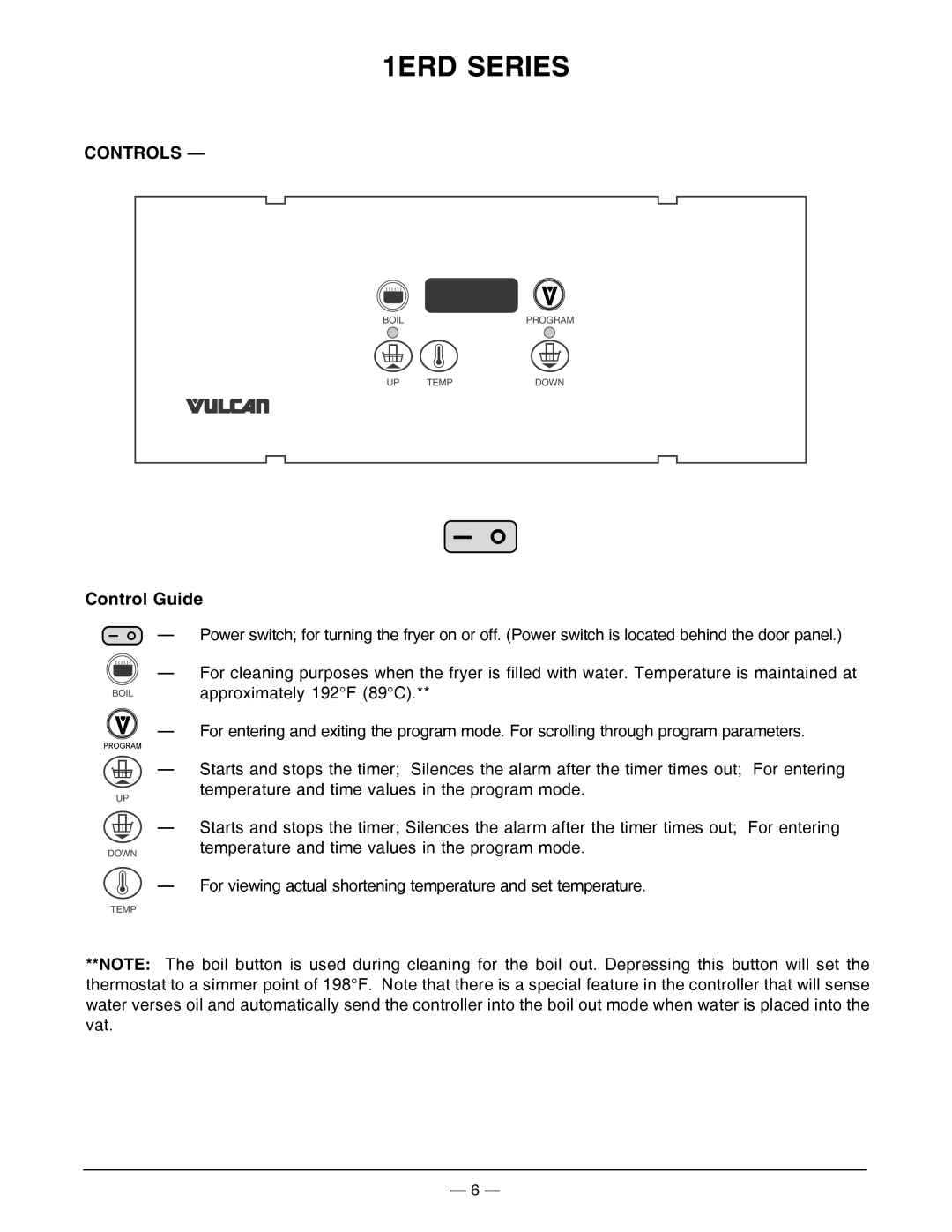 Vulcan-Hart 1ER85C, ML-136499, ML-136498, ML-136497, ML-136496, 1ER50D, 1ER50C, 1ER85D 1ERD Series, Controls, Control Guide 