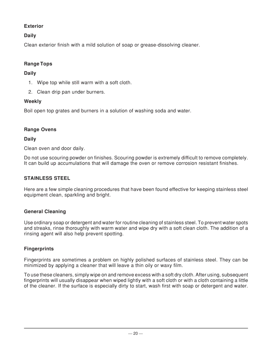 Vulcan-Hart ML-44905Z operation manual Stainless Steel 