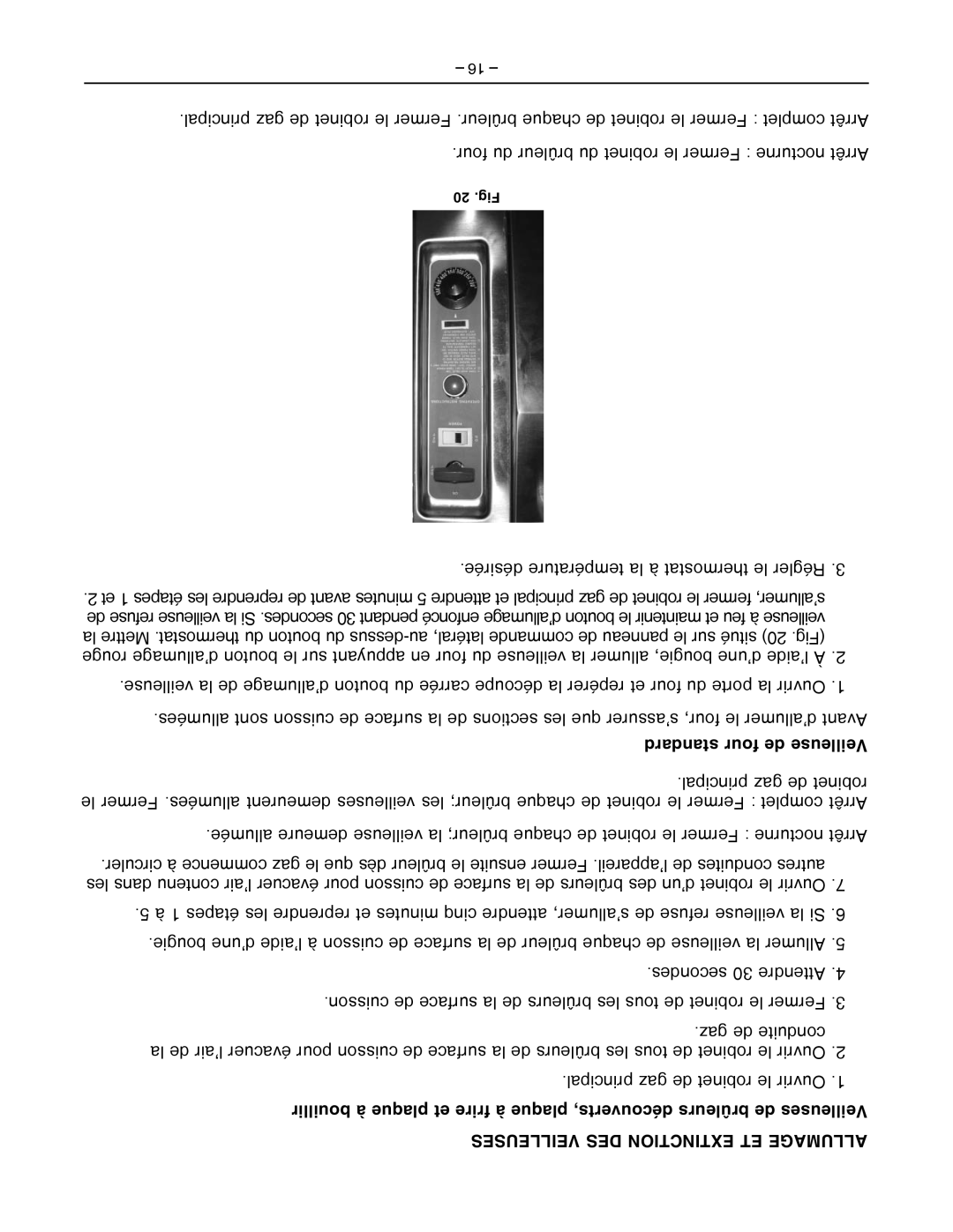 Vulcan-Hart ML-52144, ML-52168, ML-53146, ML-52159, ML-52157, ML-126405, ML-52156 Désirée température la à thermostat le Régler 