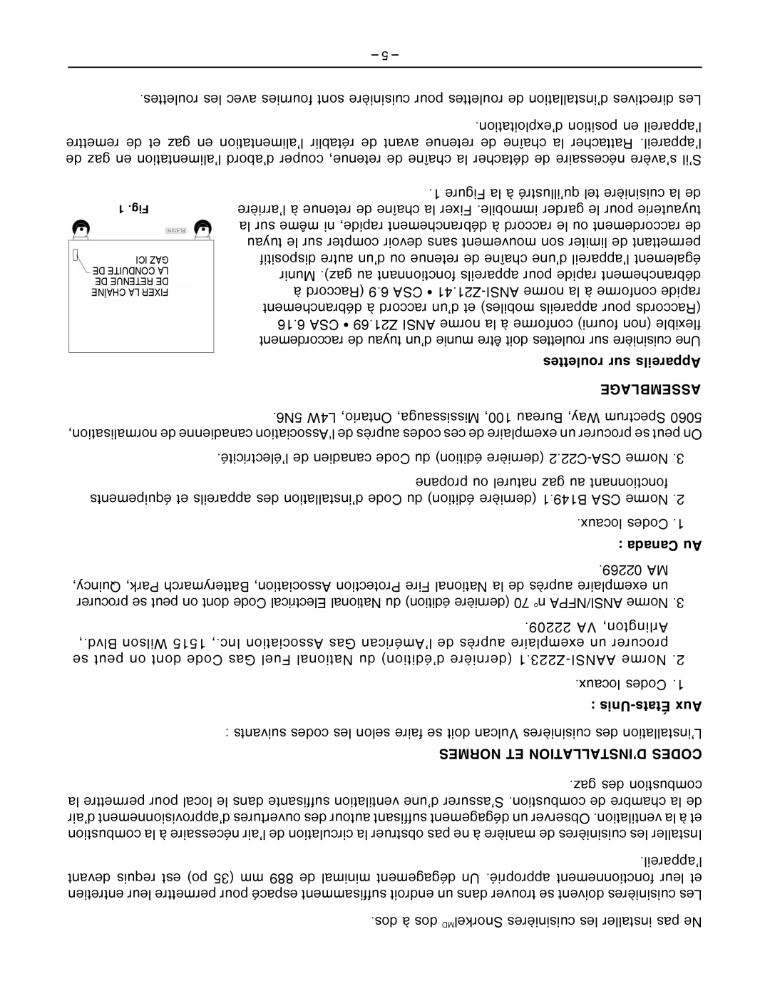 Vulcan-Hart ML-52171, ML-52168, ML-53146, ML-52144, GH60T Roulettes sur Appareils Assemblage, Normes ET D’INSTALLATION Codes 